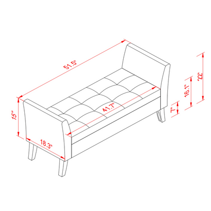 [product_type] | 51.5" Bed Bench with Storage Pinlk Velvet | casafoyer.myshopify.com