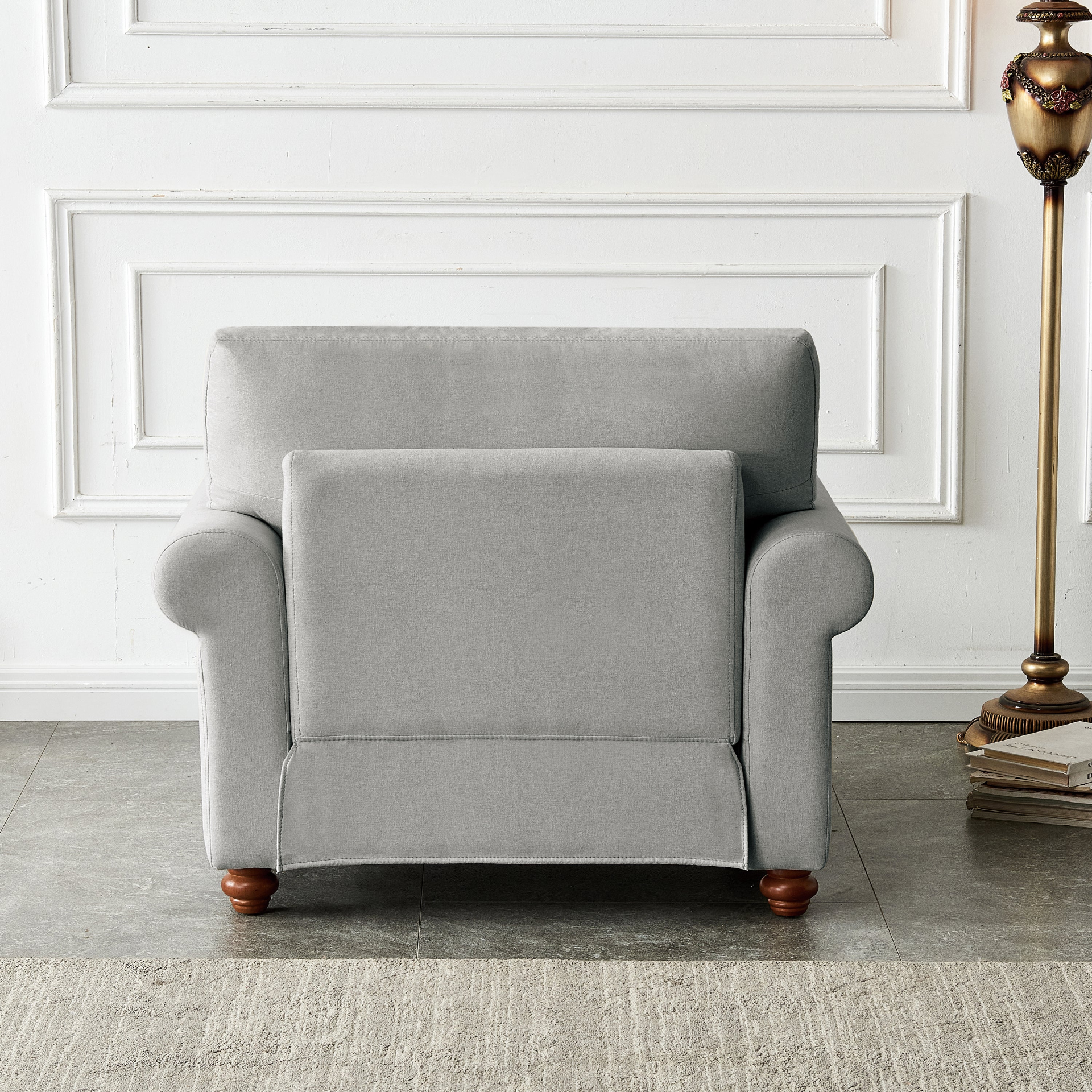 Sofa & Chair sets | Living Room Sofa Single Seat Chair with Wood Leg Grey Fabric | casafoyer.myshopify.com