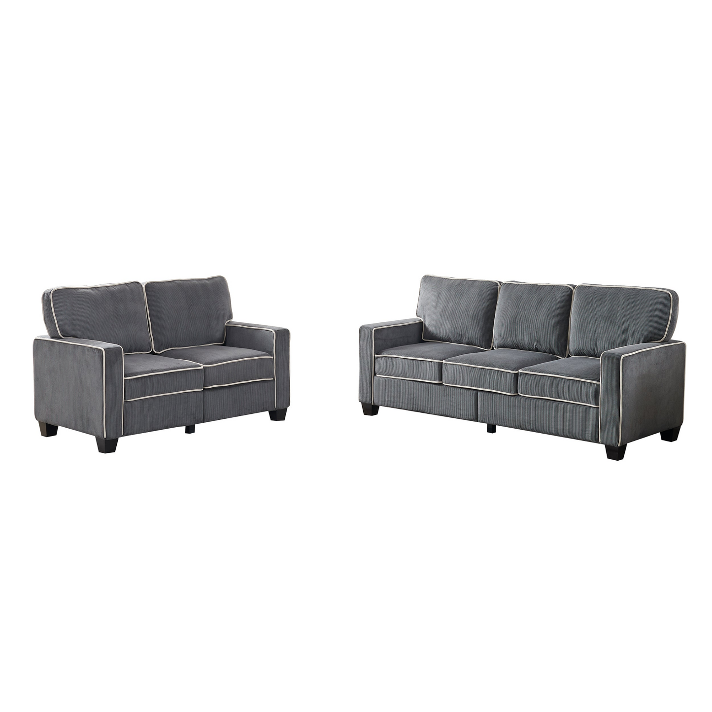 Sofa & Chair sets | Living Room Sofa set 2+3 seat Dark Grey Corduroy | casafoyer.myshopify.com