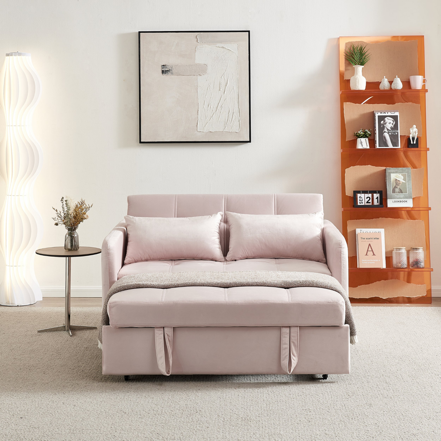 Sofa & Chair sets | Twins Pull Out Sofa Bed  Pink Velvet | casafoyer.myshopify.com