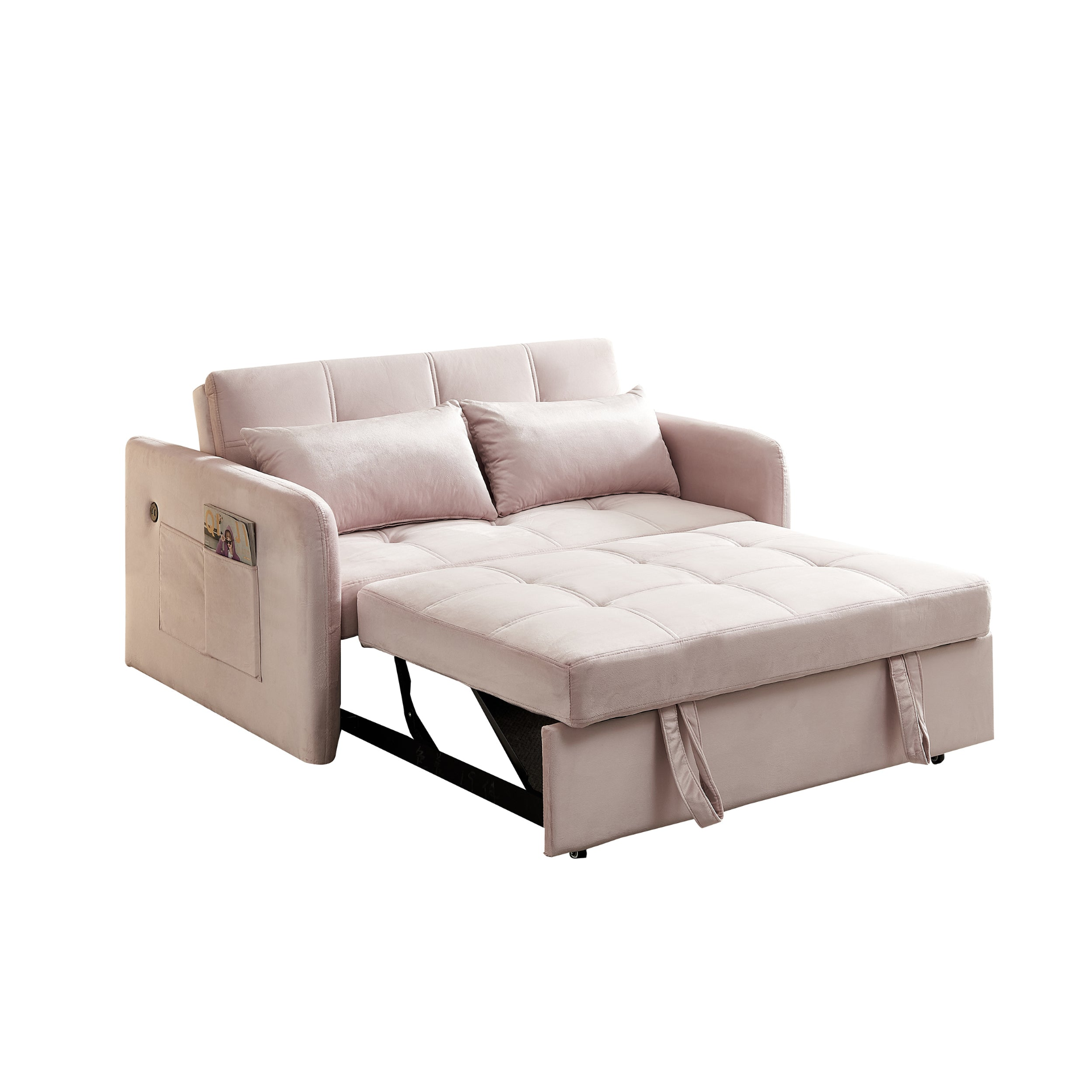 Sofa & Chair sets | Twins Pull Out Sofa Bed  Pink Velvet | casafoyer.myshopify.com