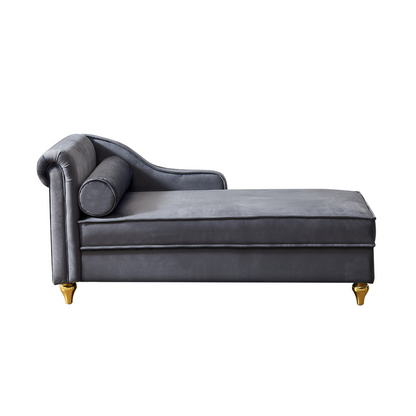 Sofa & Chair sets | Modern Upholstery Chaise Lounge Chair with Storage Velvet (Grey) | casafoyer.myshopify.com