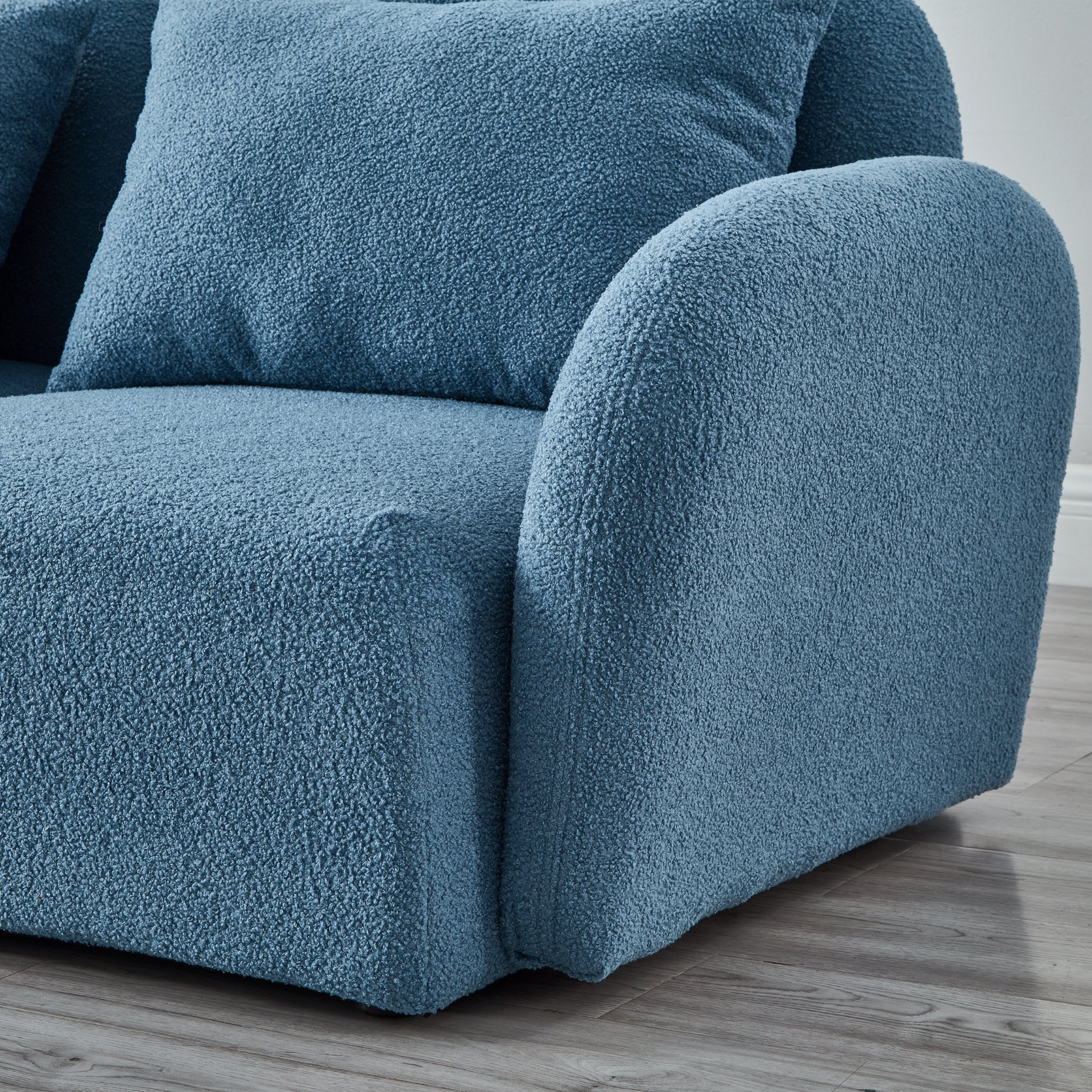 Sofa & Chair sets | Living Room Furniture Lazy Sofa Chair Teddy Fabric Blue - Comfortable & Durable | casafoyer.myshopify.com