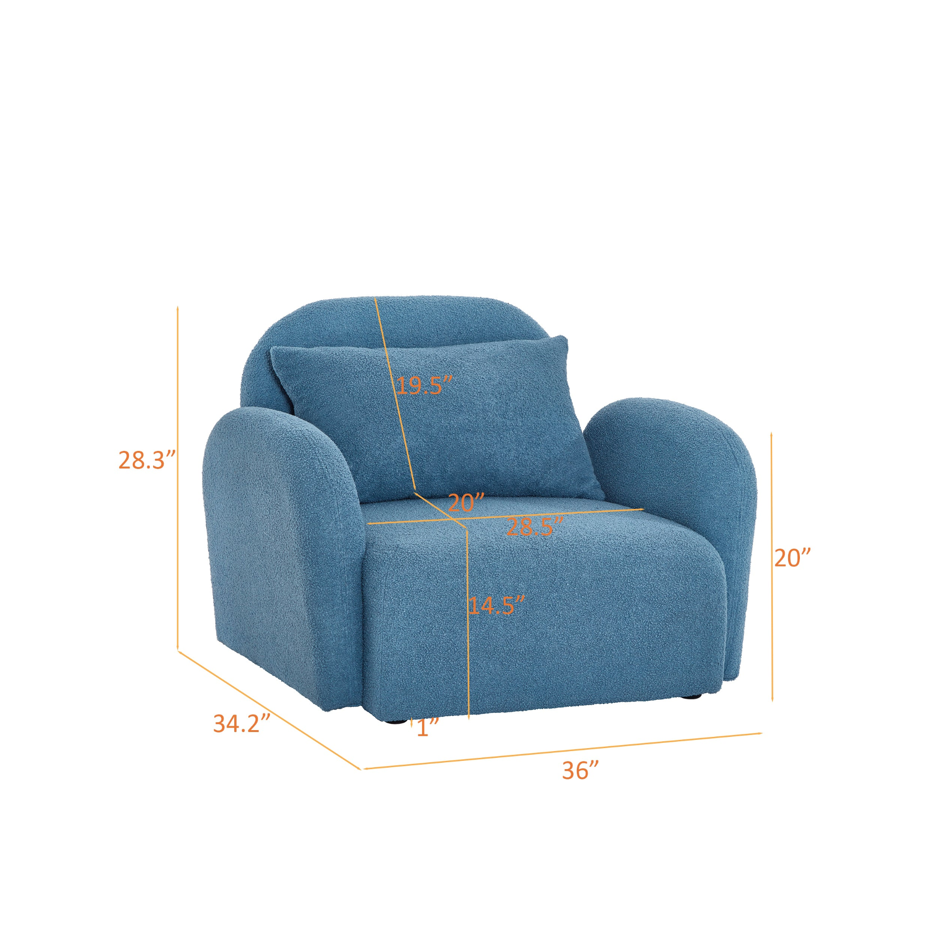 Sofa & Chair sets | Living Room Furniture Lazy Sofa Chair Teddy Fabric Blue - Comfortable & Durable | casafoyer.myshopify.com