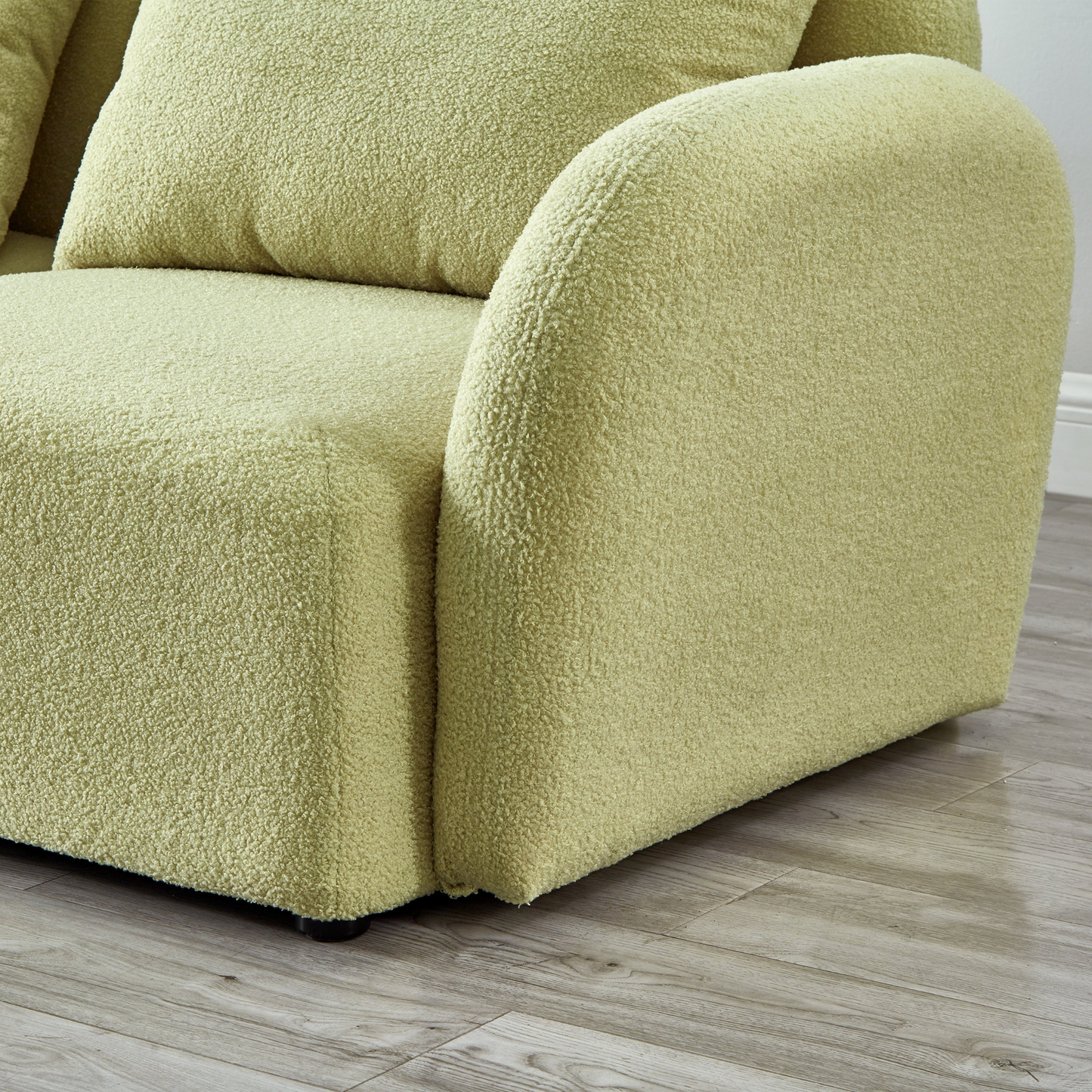 Sofa & Chair sets | Living Room Furniture Lazy Sofa Chair Teddy Fabric Light Green | casafoyer.myshopify.com