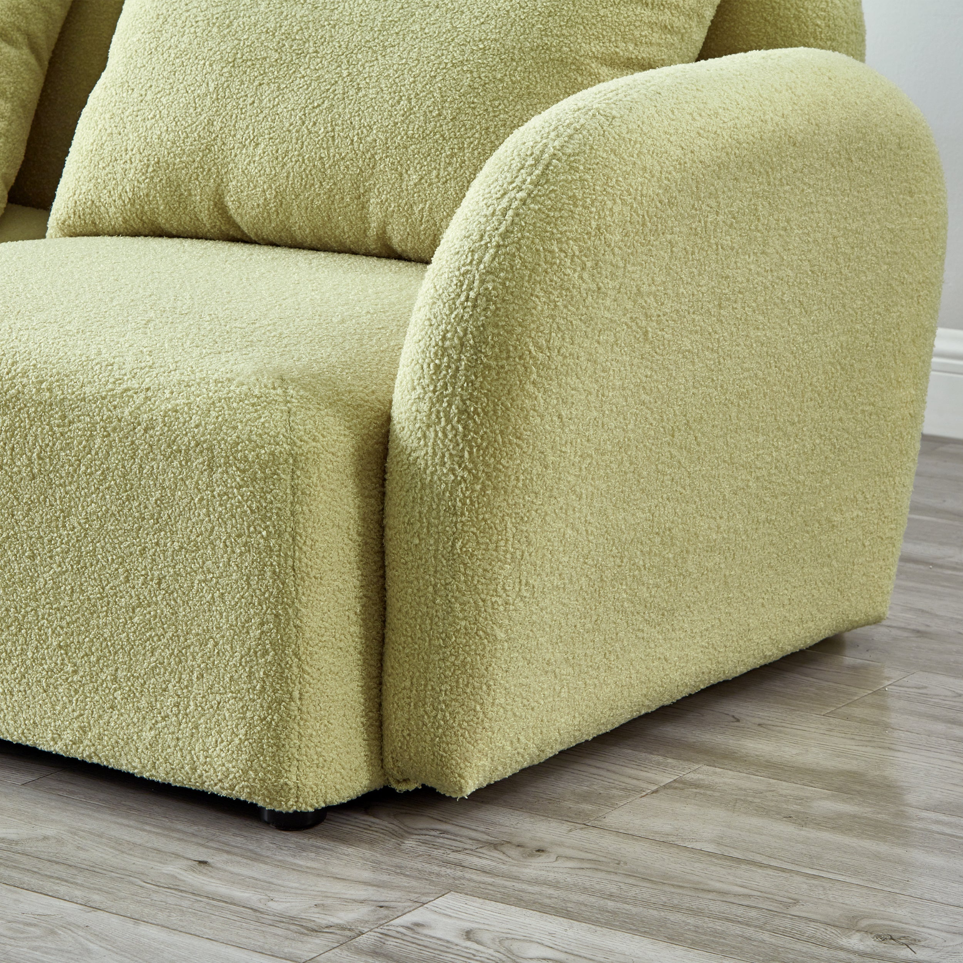 Sofa & Chair sets | Living Room Furniture Lazy Sofa Chair Teddy Fabric Light Green | casafoyer.myshopify.com