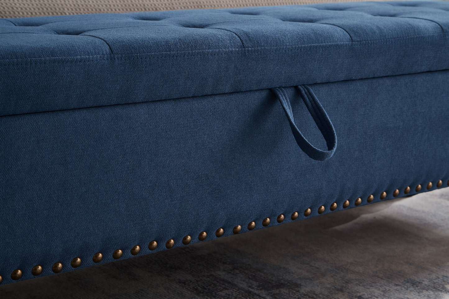 [product_type] | 59" Bed Bench with Storage - Blue Fabric | Stylish and Functional | casafoyer.myshopify.com