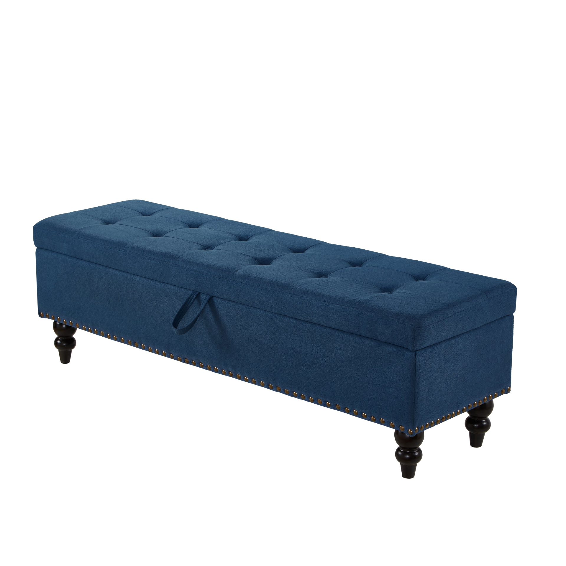 [product_type] | 59" Bed Bench with Storage - Blue Fabric | Stylish and Functional | casafoyer.myshopify.com