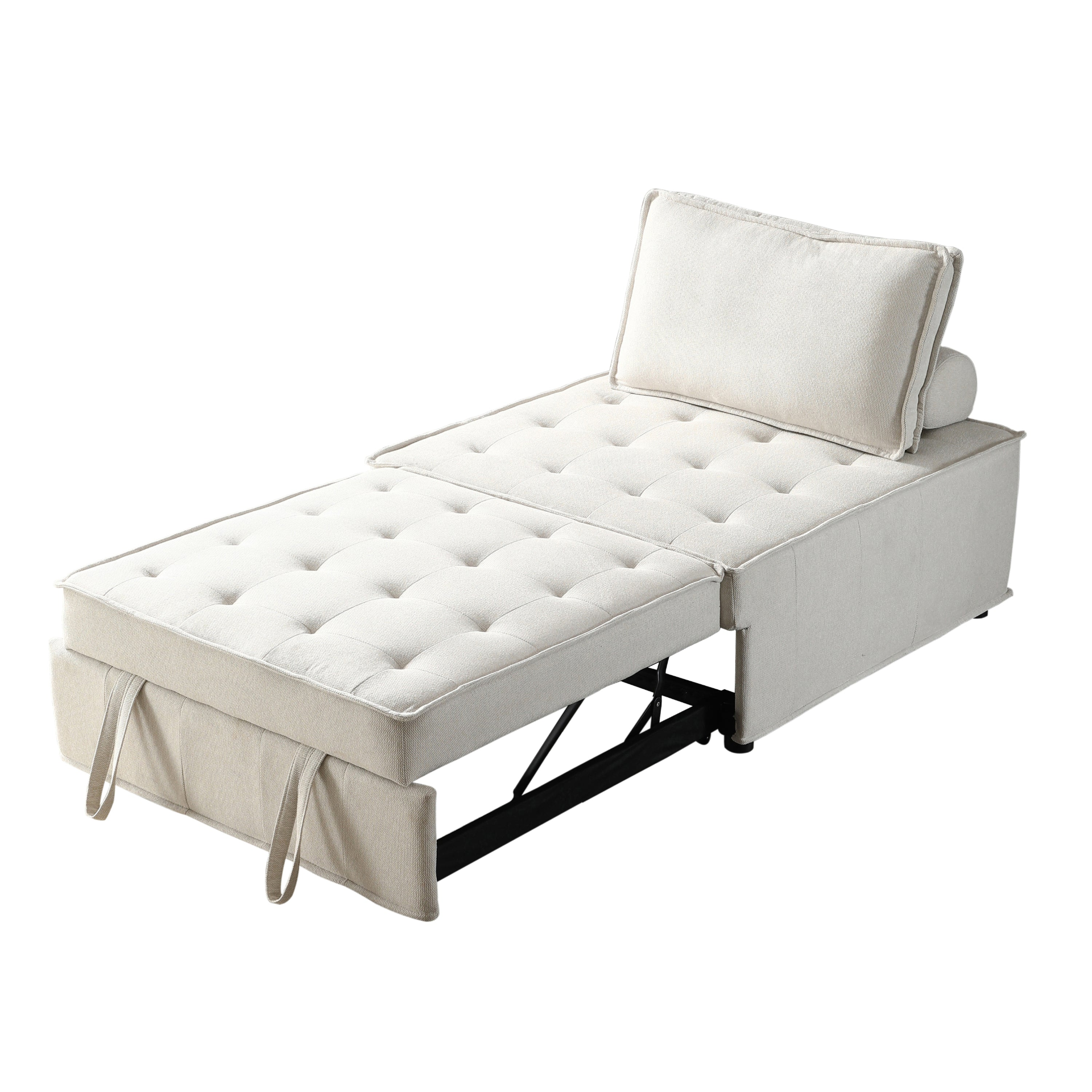 Sofa & Chair sets | Multipurpose Linen Fabric Ottoman Lazy Sofa Pulling Out Sofa Bed (Beige) - Convertible, Comfortable, and Stylish | casafoyer.myshopify.com