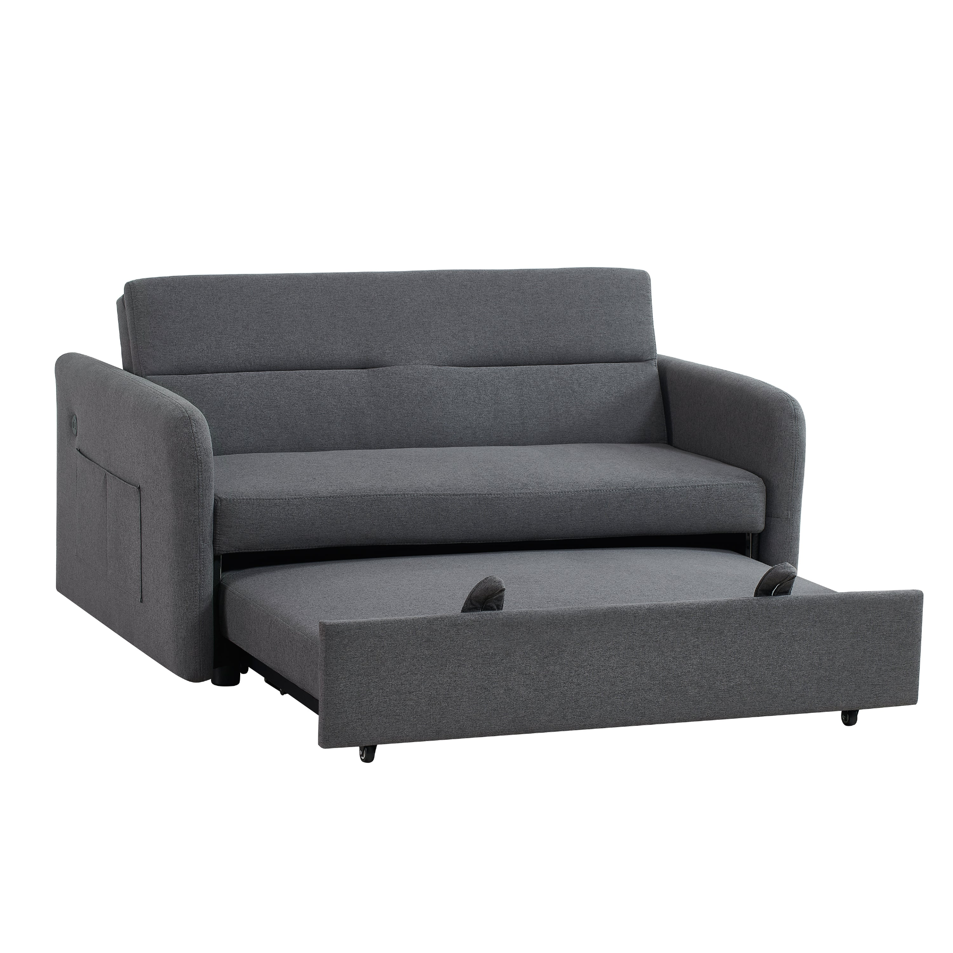 Sofa & Chair sets | Twins Sofa Bed Grey Fabric - Multifunctional, Easy Assembly, Comfortable Support | casafoyer.myshopify.com