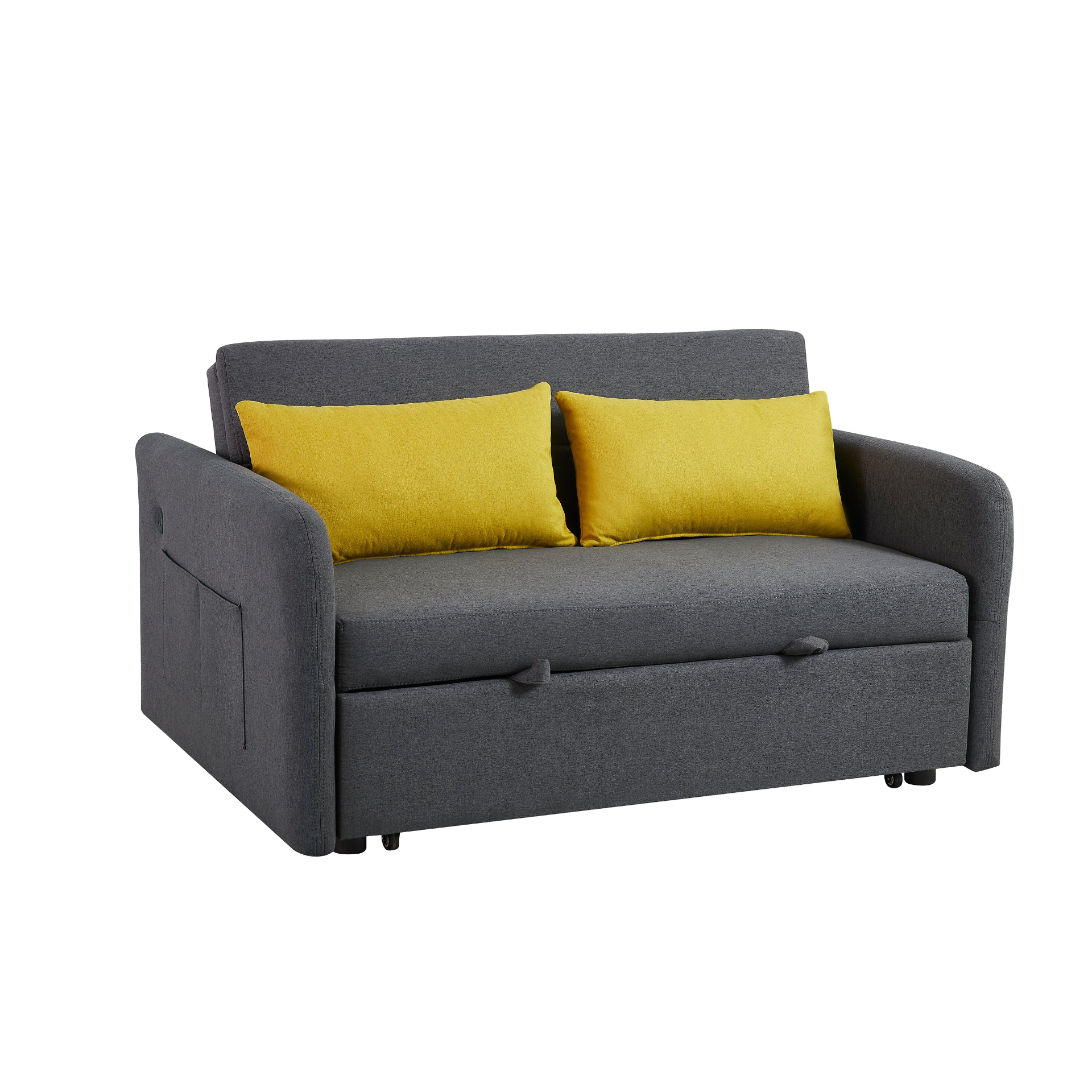 Sofa & Chair sets | Twins Sofa Bed Grey Fabric - Multifunctional, Easy Assembly, Comfortable Support | casafoyer.myshopify.com