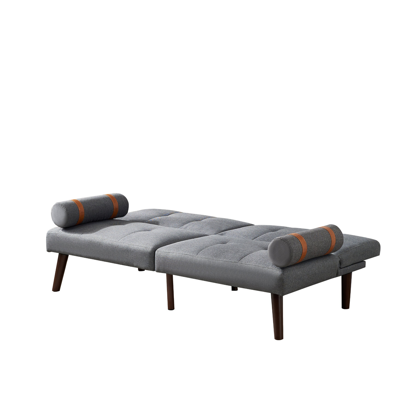 Sofa & Chair sets | Convertible Sofa Bed Futon with Solid Wood Legs Linen Fabric Grey | casafoyer.myshopify.com