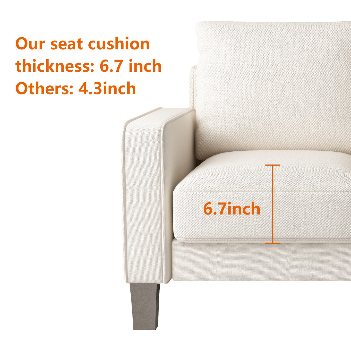 Sofa & Chair sets | Modern Living Room Furniture Loveseat in Beige Fabric | casafoyer.myshopify.com