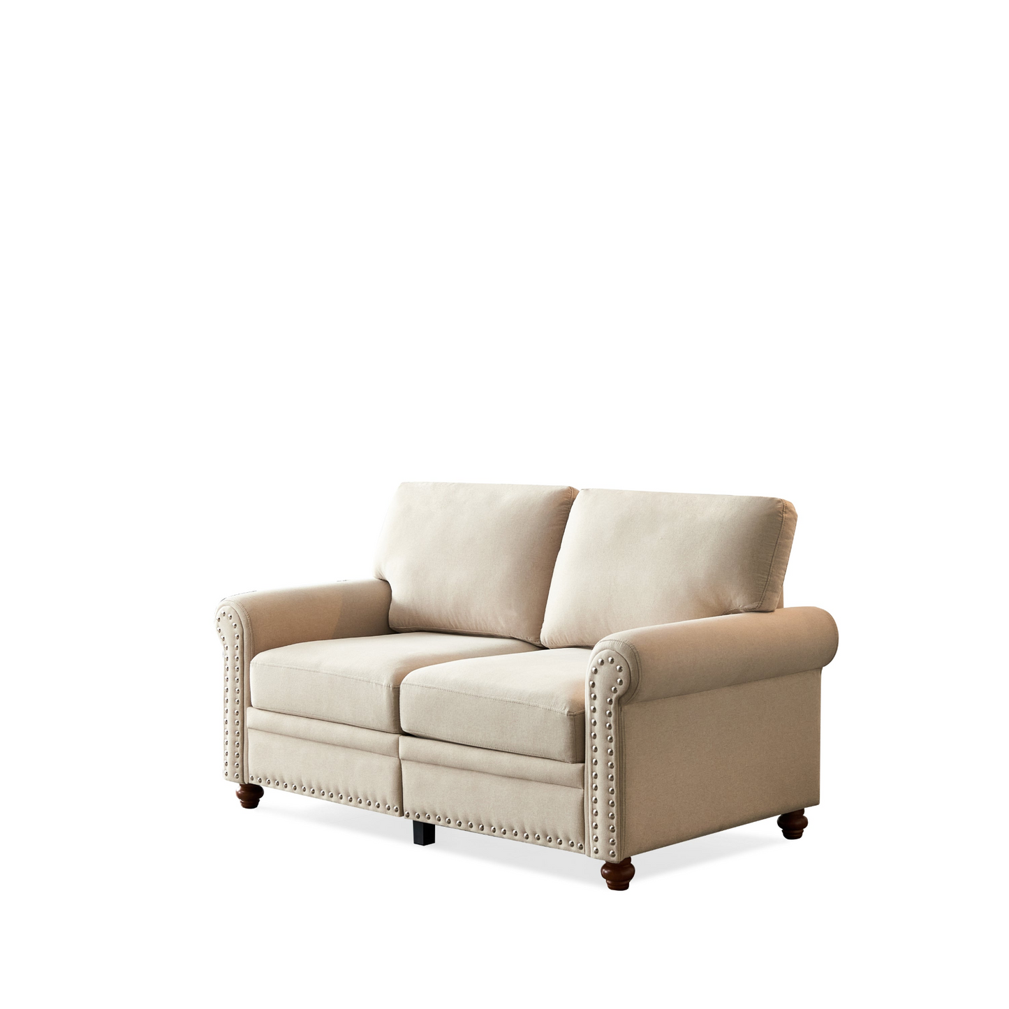 Sofa & Chair sets | Linen Fabric Upholstery with Storage Loveseat (Beige) | casafoyer.myshopify.com