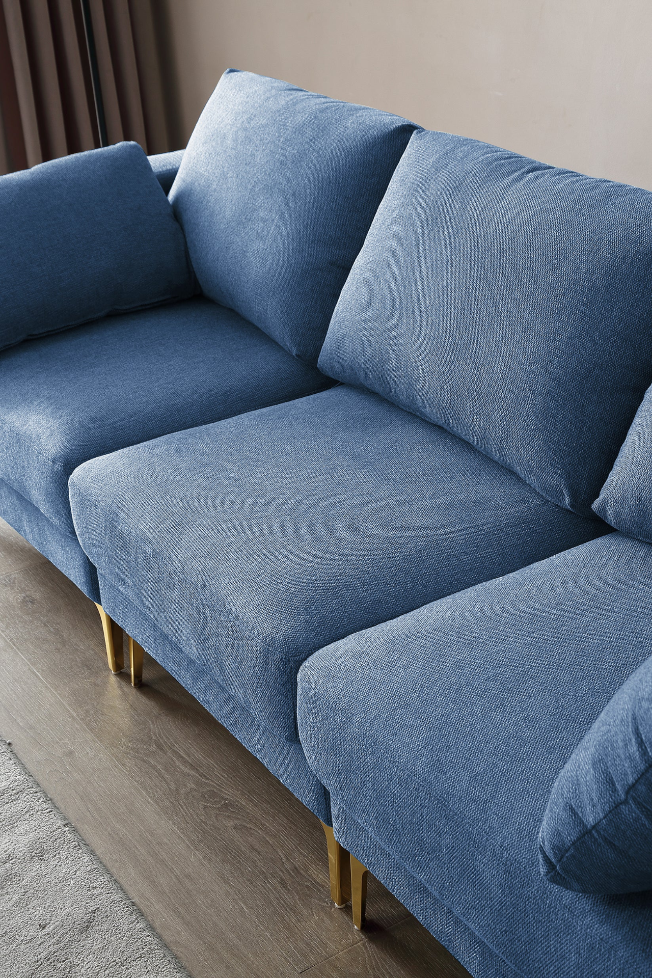 Sofa & Chair sets | Living Room Furniture Modern Leisure L Shape Couch Blue Fabric | casafoyer.myshopify.com