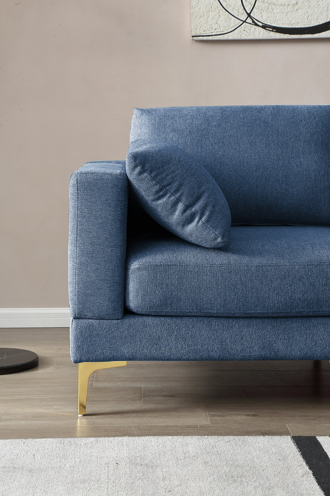 Sofa & Chair sets | Living Room Furniture Modern Leisure L Shape Couch Blue Fabric | casafoyer.myshopify.com