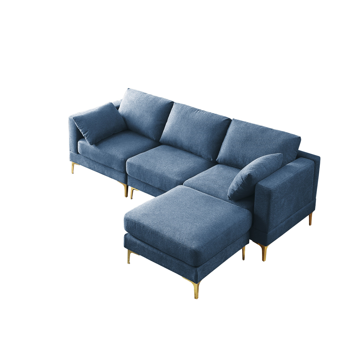 Sofa & Chair sets | Living Room Furniture Modern Leisure L Shape Couch Blue Fabric | casafoyer.myshopify.com