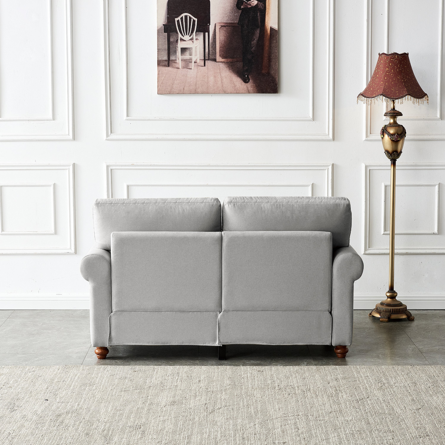 Sofa & Chair sets | Linen Fabric Upholstery with Storage Loveseat (Grey) | casafoyer.myshopify.com