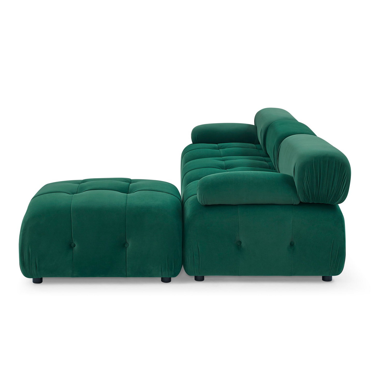 Sofa & Chair sets | Modular Sectional Sofa, Button Tufted Designed and DIY Combination,L Shaped Couch with Reversible Ottoman, Green Velvet | casafoyer.myshopify.com