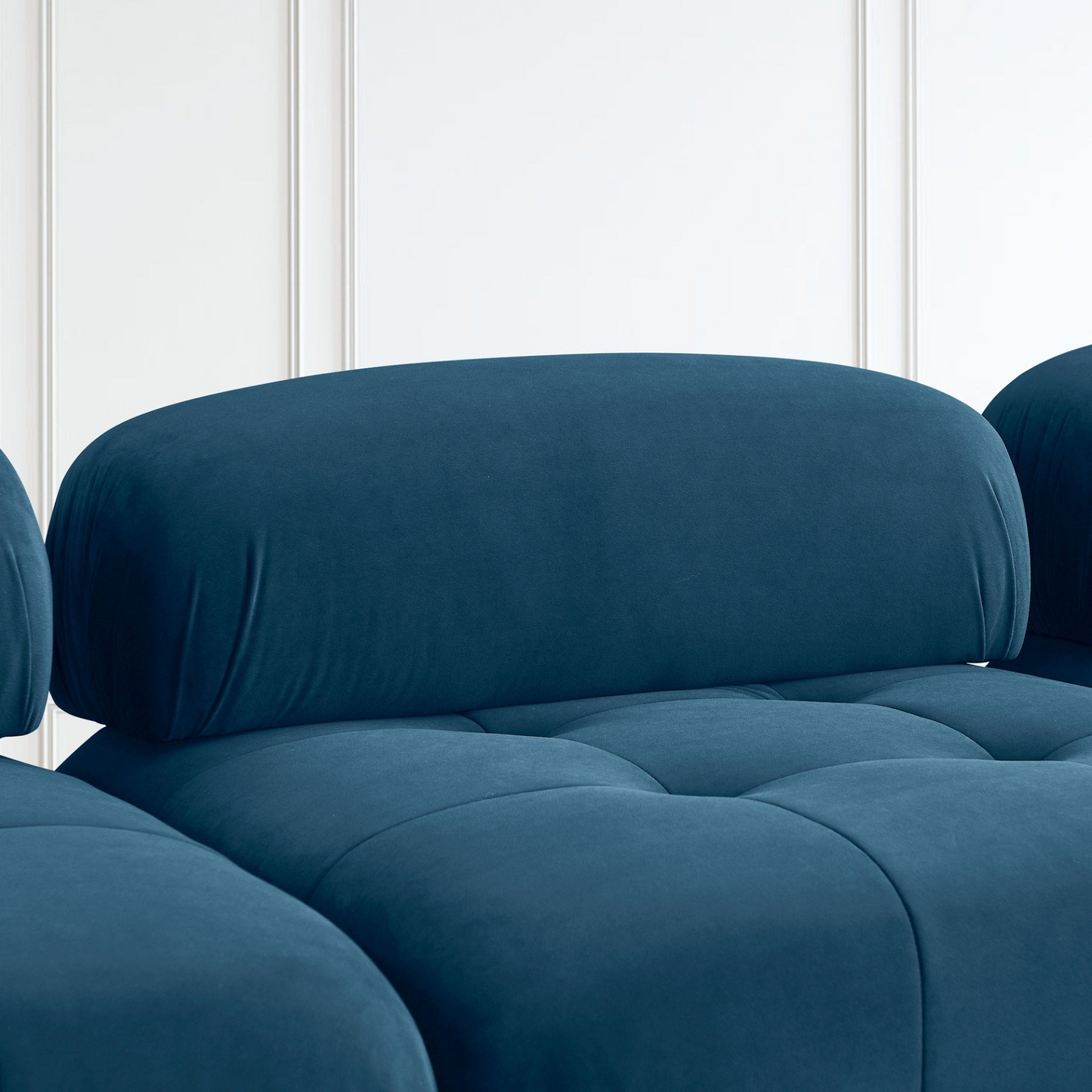 Sofa & Chair sets | Modular Sectional Sofa, Button Tufted Designed and DIY Combination,L Shaped Couch with Reversible Ottoman, Navy Velvet | casafoyer.myshopify.com