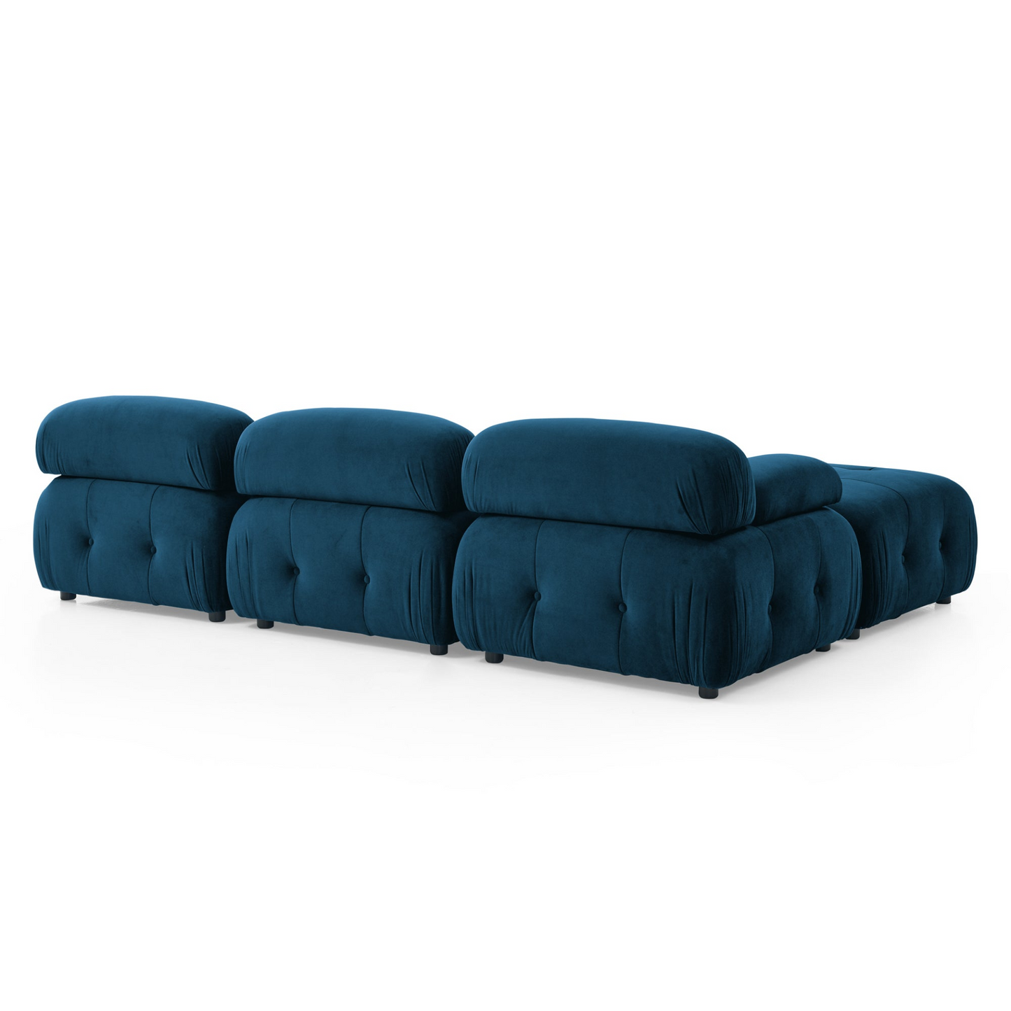 Sofa & Chair sets | Modular Sectional Sofa, Button Tufted Designed and DIY Combination,L Shaped Couch with Reversible Ottoman, Navy Velvet | casafoyer.myshopify.com