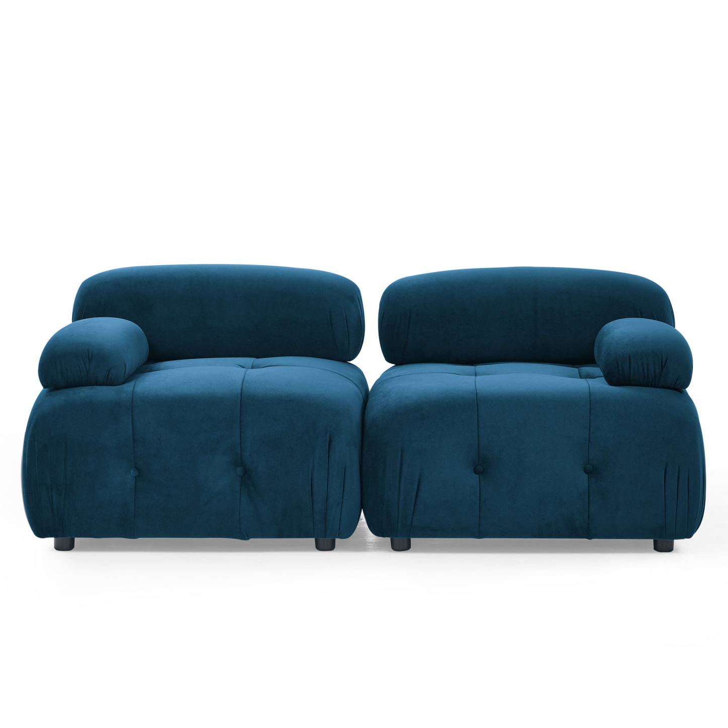 Sofa & Chair sets | Modular Sectional Sofa, Button Tufted Designed and DIY Combination,L Shaped Couch with Reversible Ottoman, Navy Velvet | casafoyer.myshopify.com