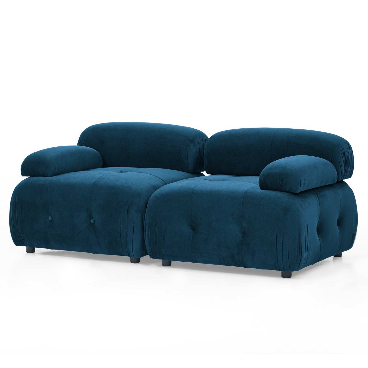 Sofa & Chair sets | Modular Sectional Sofa, Button Tufted Designed and DIY Combination,L Shaped Couch with Reversible Ottoman, Navy Velvet | casafoyer.myshopify.com