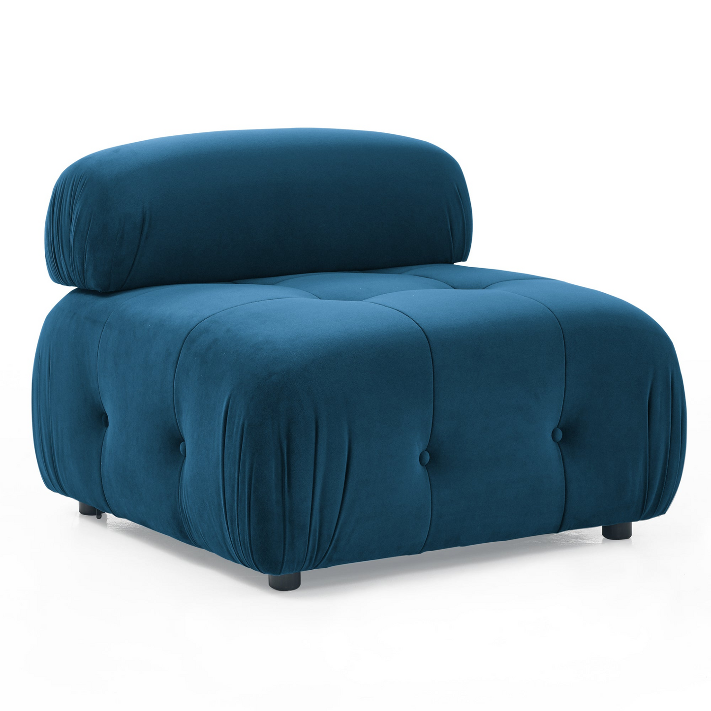 Sofa & Chair sets | Modular Sectional Sofa, Button Tufted Designed and DIY Combination,L Shaped Couch with Reversible Ottoman, Navy Velvet | casafoyer.myshopify.com