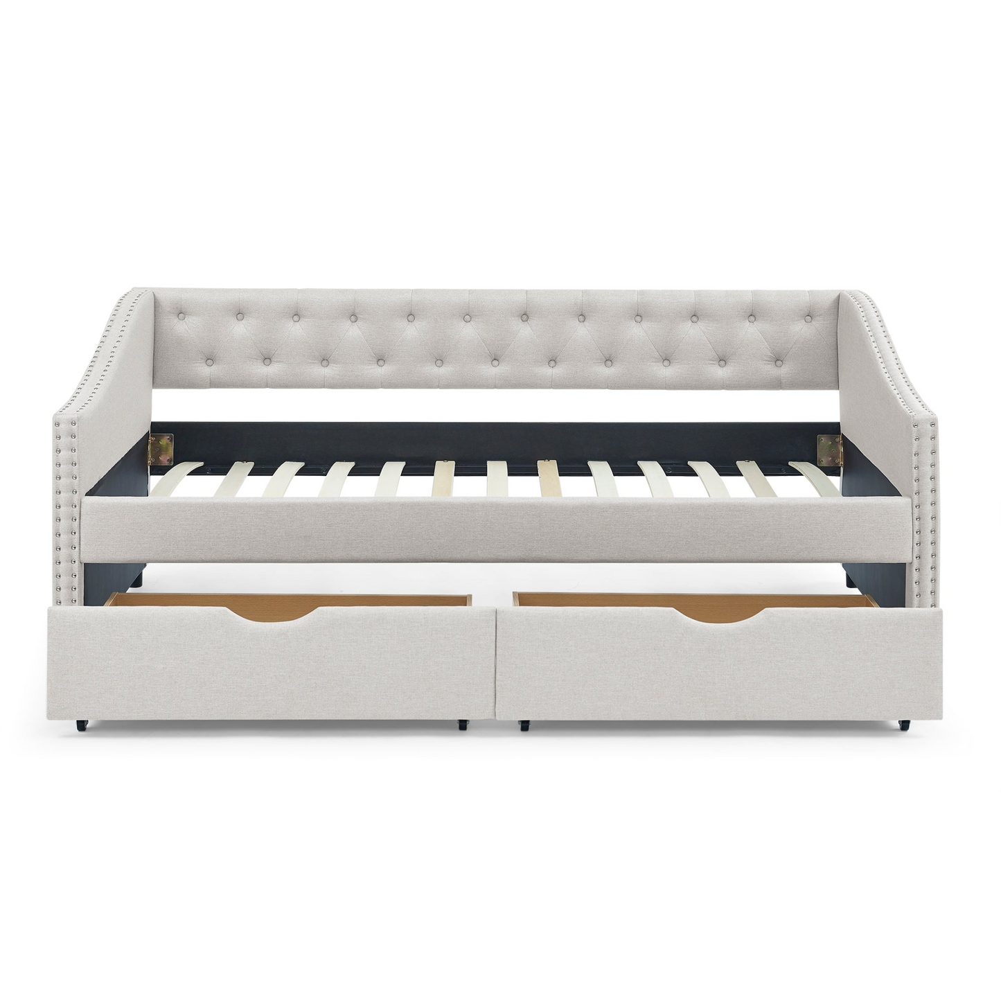 Patio Furntiure Sets | Twin Size Daybed with Drawers Upholstered Tufted Sofa Bed, Beige | casafoyer.myshopify.com