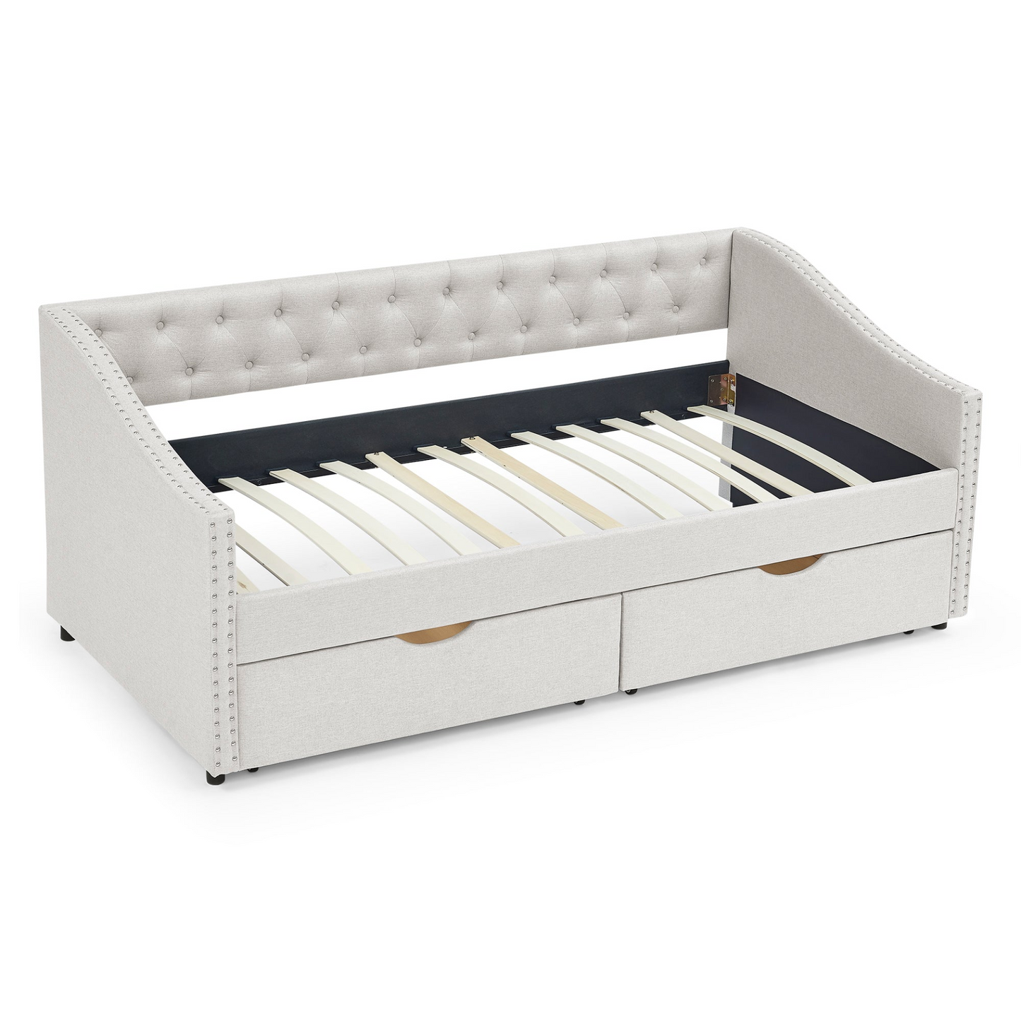 Patio Furntiure Sets | Twin Size Daybed with Drawers Upholstered Tufted Sofa Bed, Beige | casafoyer.myshopify.com