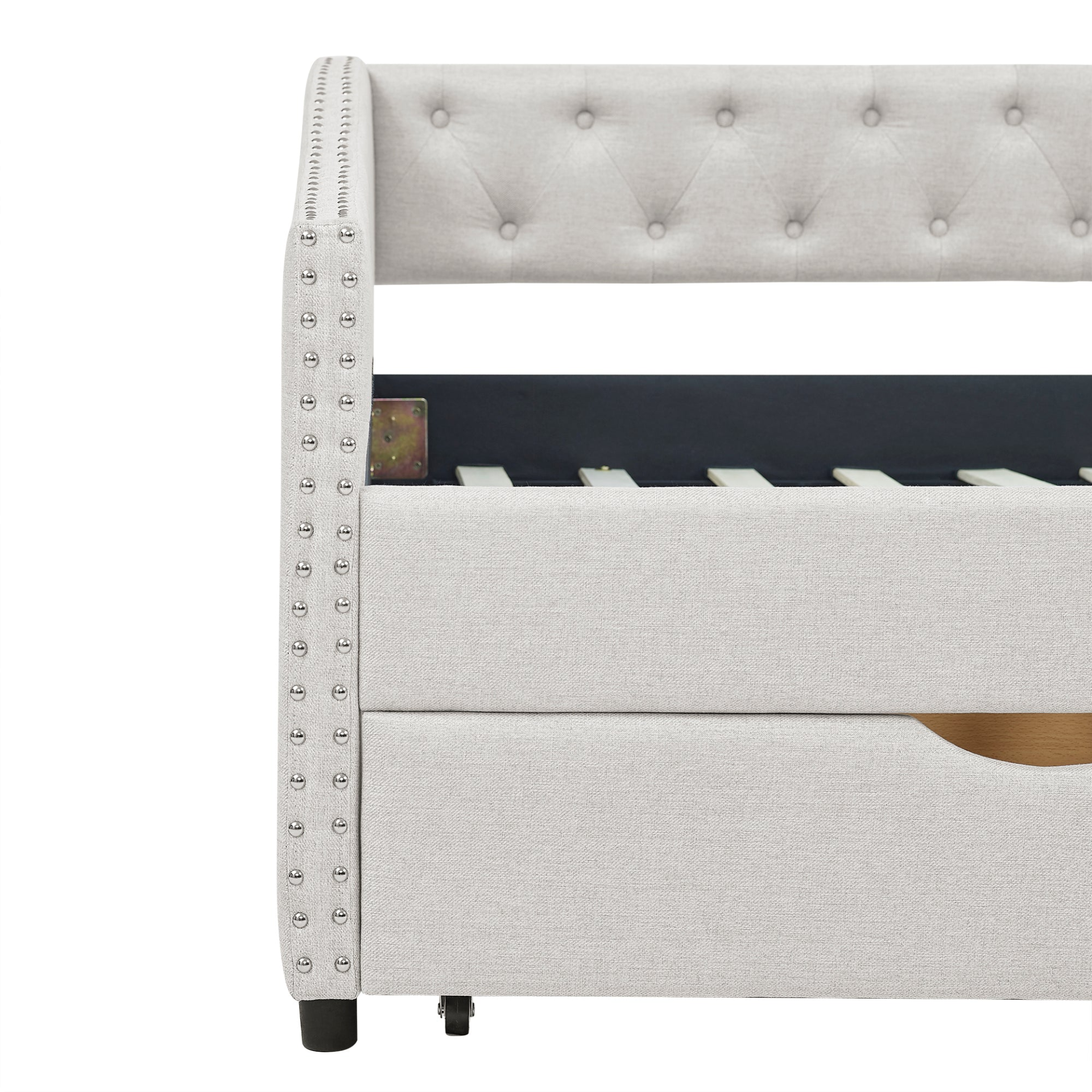 Patio Furntiure Sets | Twin Size Daybed with Drawers Upholstered Tufted Sofa Bed, Beige | casafoyer.myshopify.com