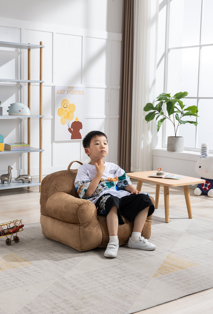 Sofa & Chair sets | Kid's Bean Bag Chair Velvet Fabric - Memory Sponge Stuffed Bean Bag Chair For Children, Brown | casafoyer.myshopify.com