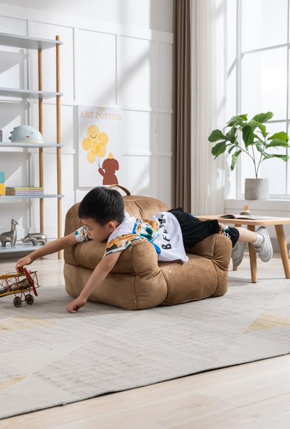 Sofa & Chair sets | Kid's Bean Bag Chair Velvet Fabric - Memory Sponge Stuffed Bean Bag Chair For Children, Brown | casafoyer.myshopify.com