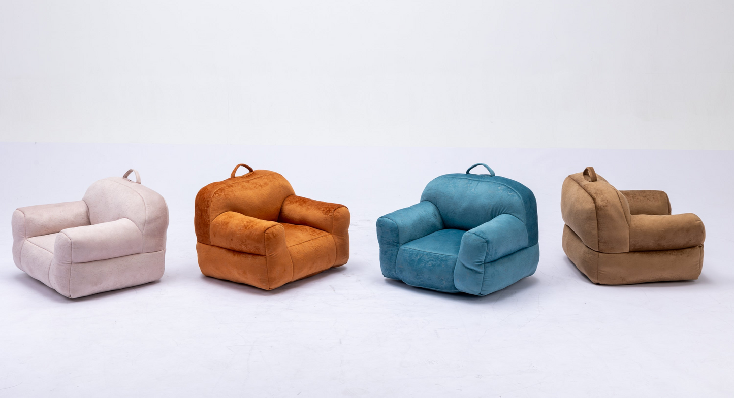 Sofa & Chair sets | Kid's Bean Bag Chair Velvet Fabric - Memory Sponge Stuffed Bean Bag Chair For Children, Brown | casafoyer.myshopify.com