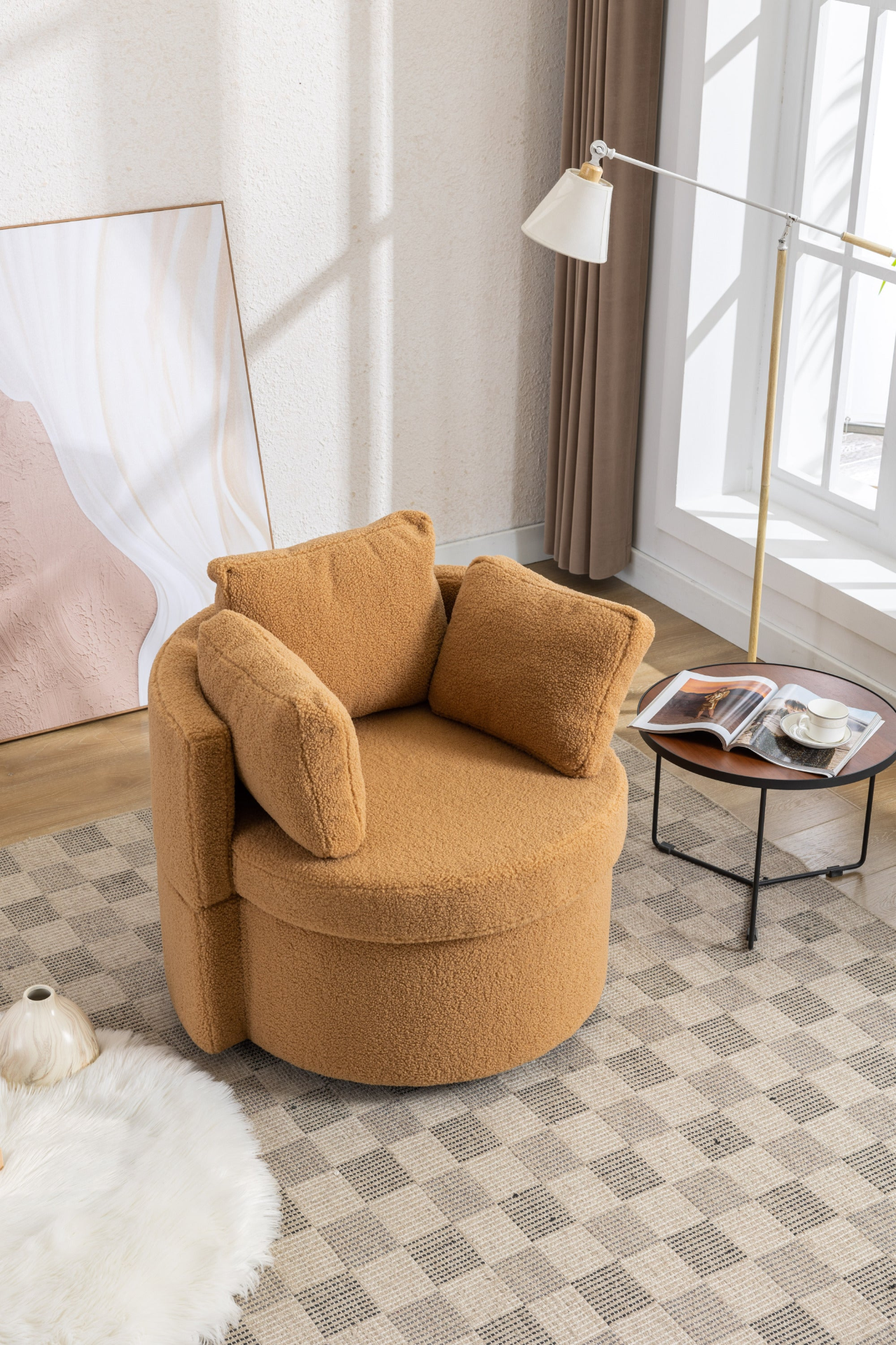 Sofa & Chair sets | Swivel And Storage Chair For Living Room,Brown | casafoyer.myshopify.com