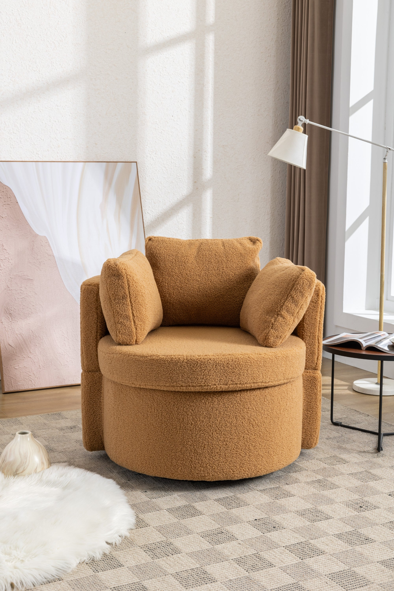 Sofa & Chair sets | Swivel And Storage Chair For Living Room,Brown | casafoyer.myshopify.com