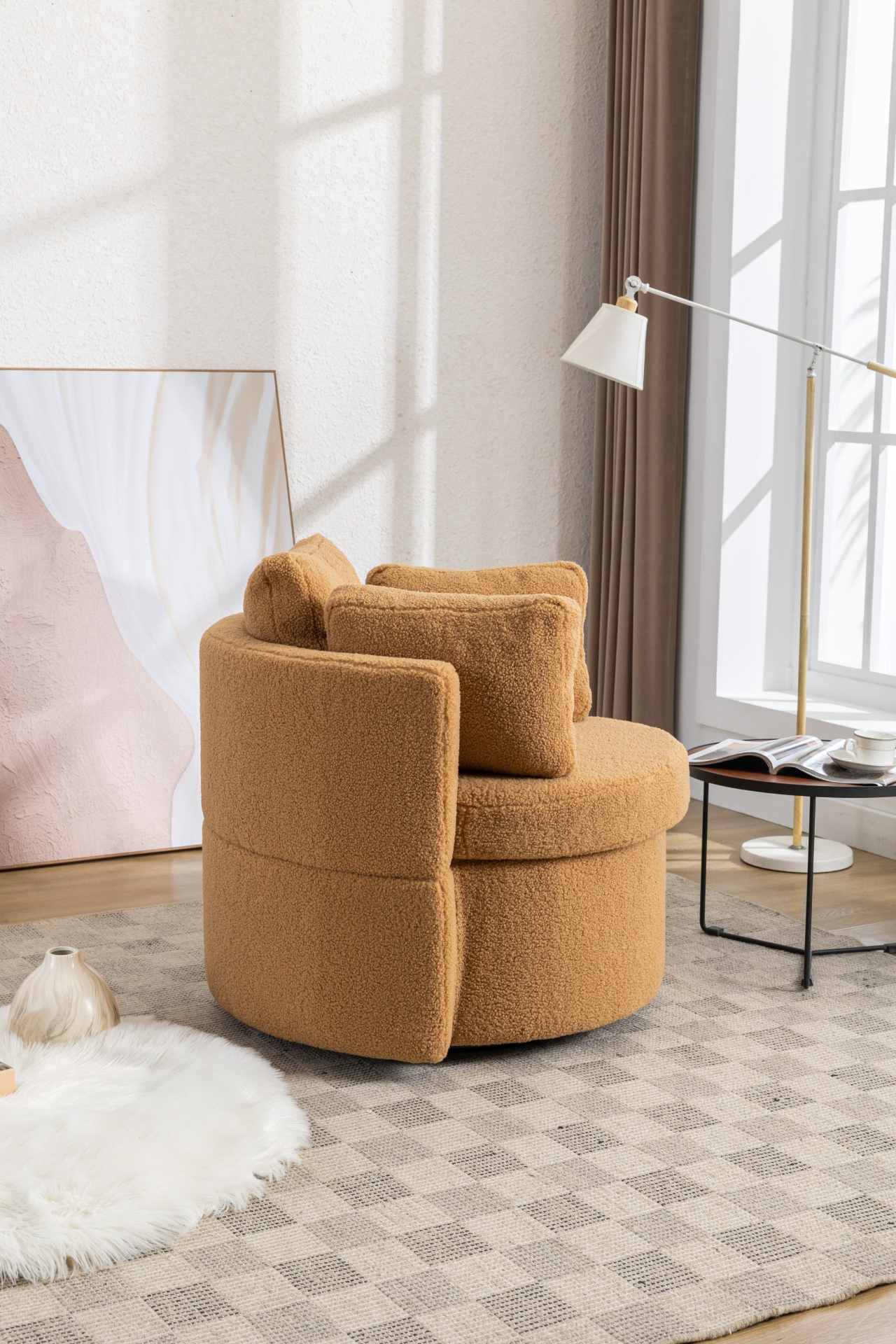 Sofa & Chair sets | Swivel And Storage Chair For Living Room,Brown | casafoyer.myshopify.com