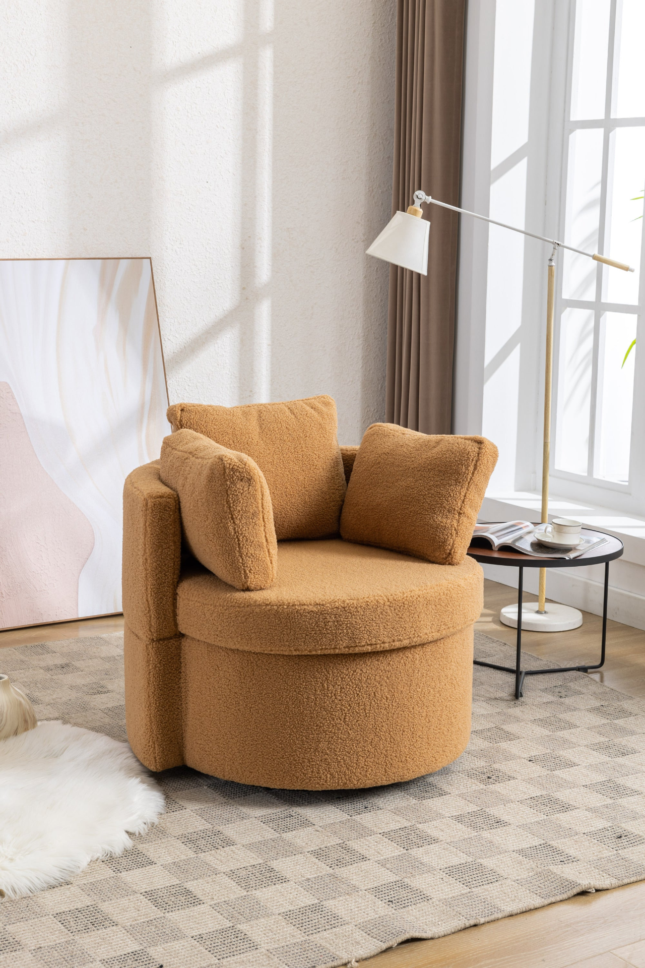 Sofa & Chair sets | Swivel And Storage Chair For Living Room,Brown | casafoyer.myshopify.com