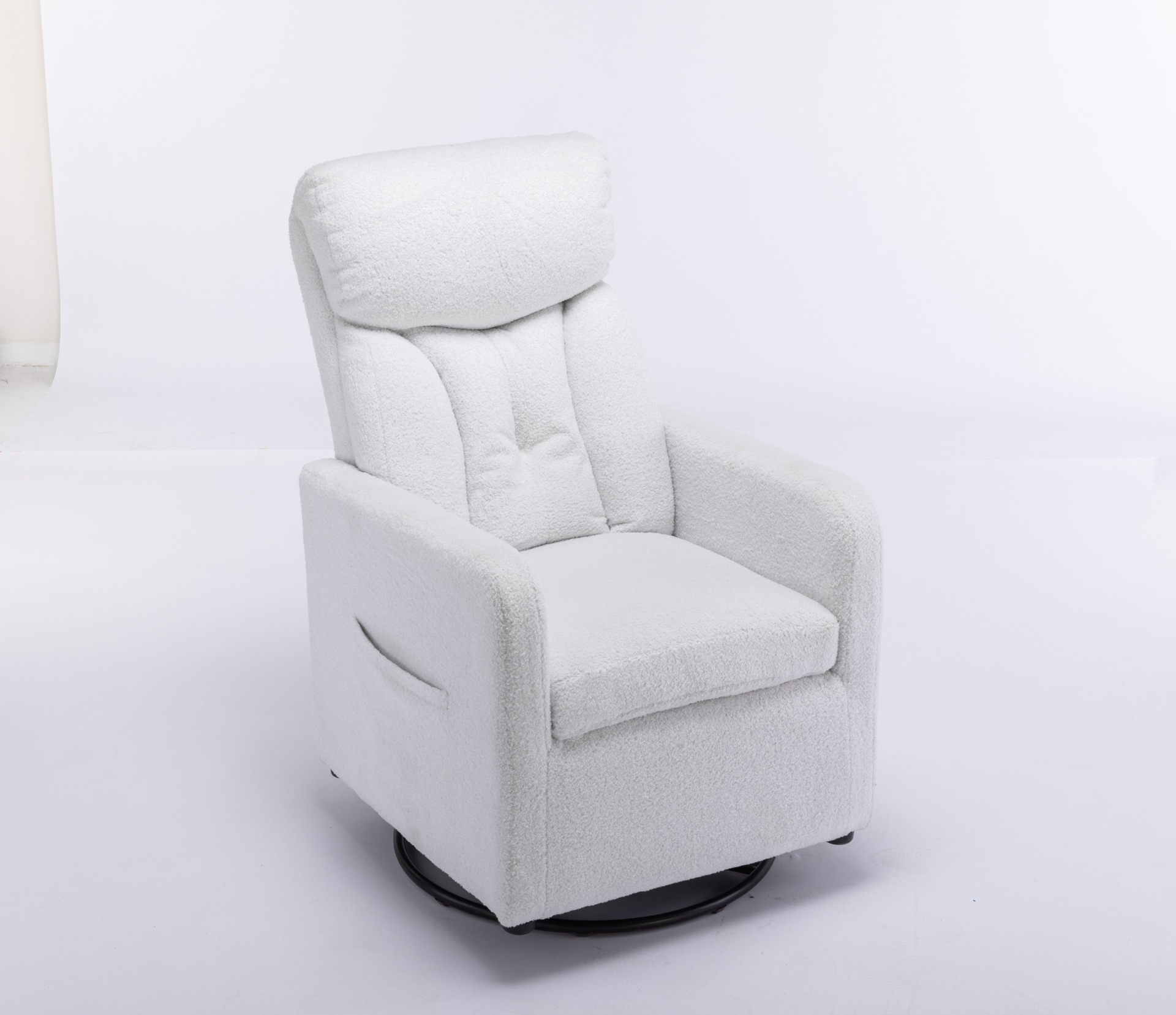 Sofa & Chair sets | Teddy Fabric Swivel Rocking Chair Gilder Chair With Pocket,White | casafoyer.myshopify.com