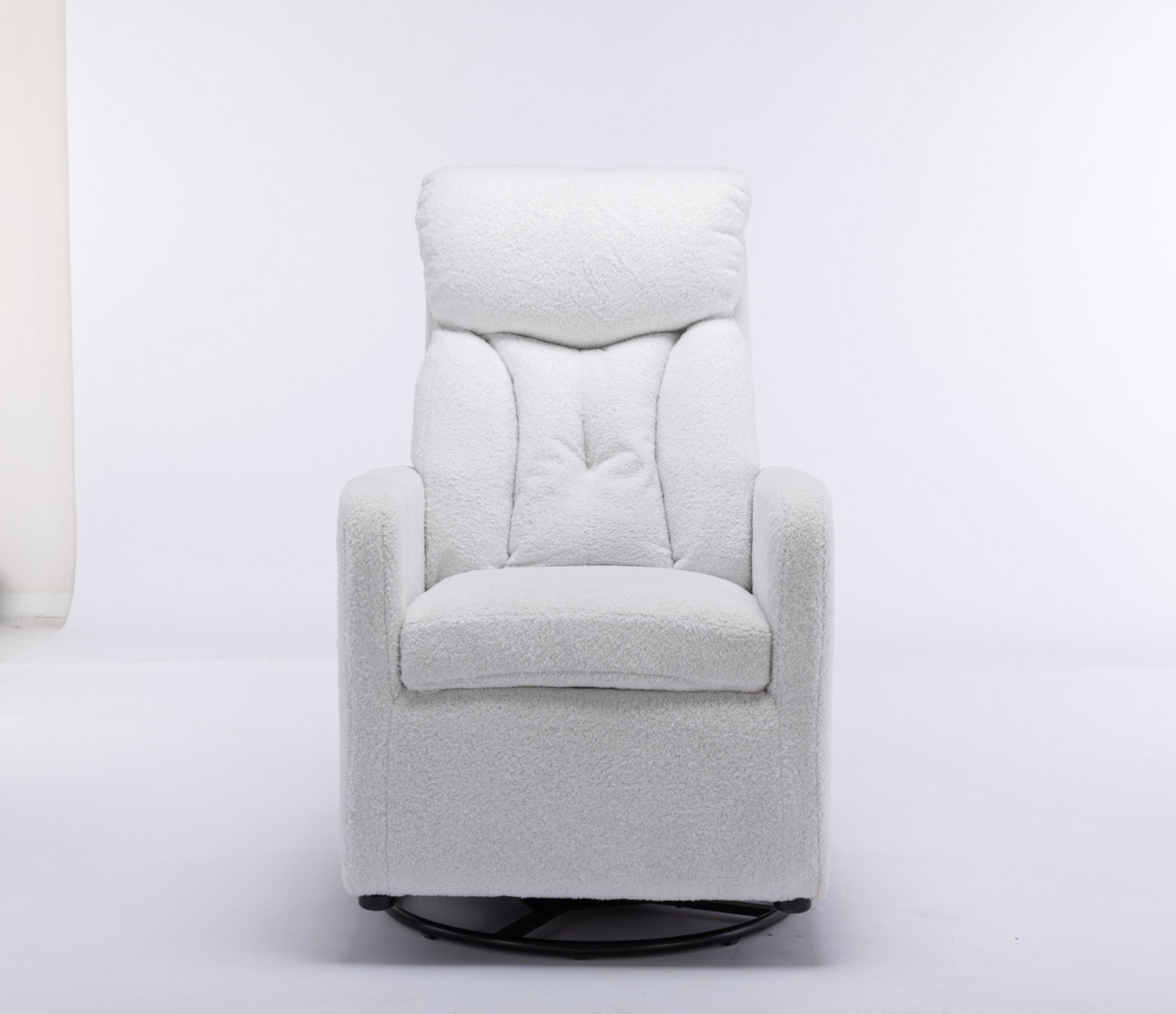 Sofa & Chair sets | Teddy Fabric Swivel Rocking Chair Gilder Chair With Pocket,White | casafoyer.myshopify.com