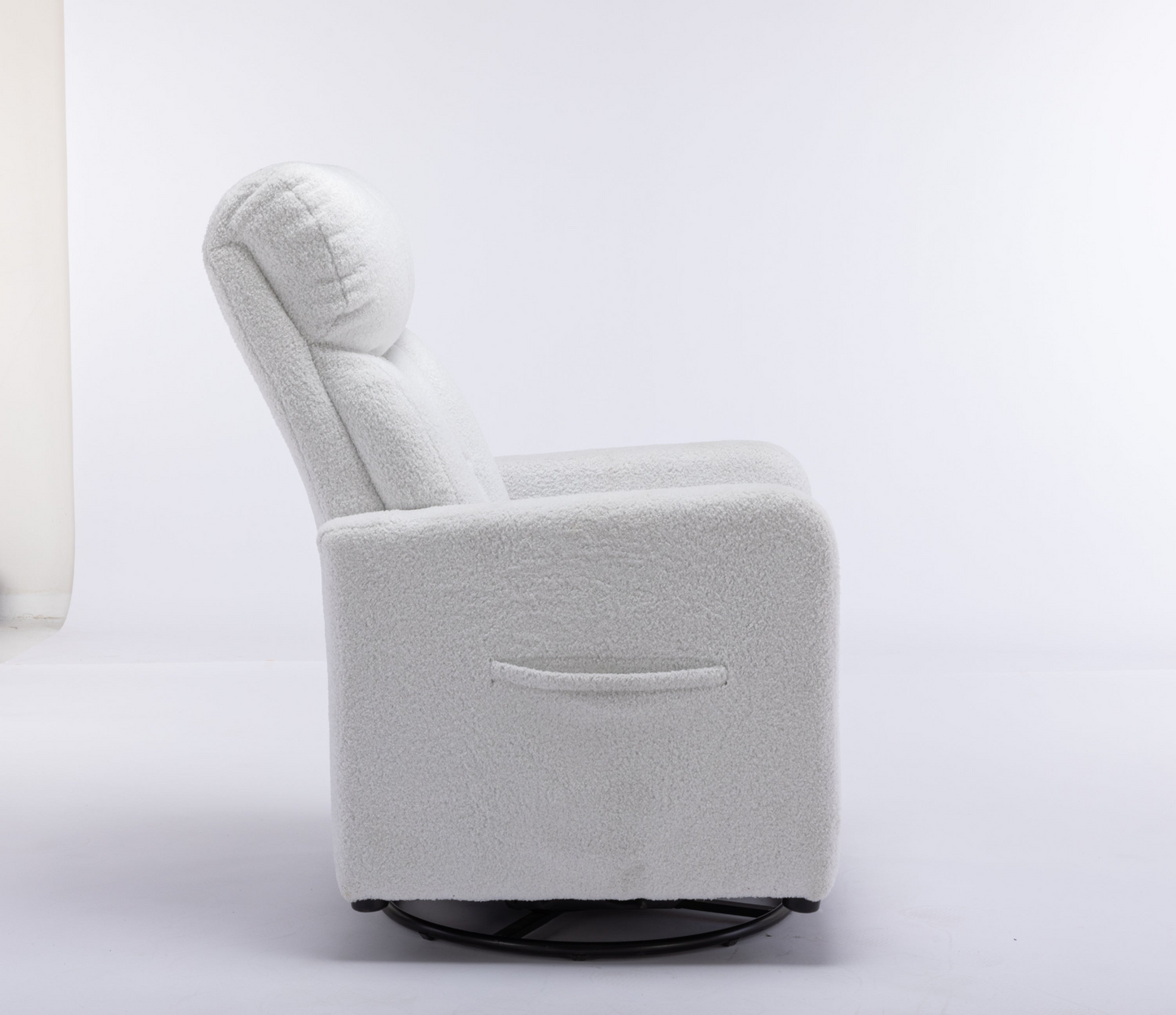 Sofa & Chair sets | Teddy Fabric Swivel Rocking Chair Gilder Chair With Pocket,White | casafoyer.myshopify.com