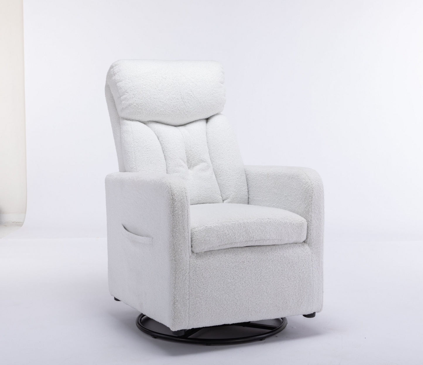 Sofa & Chair sets | Teddy Fabric Swivel Rocking Chair Gilder Chair With Pocket,White | casafoyer.myshopify.com