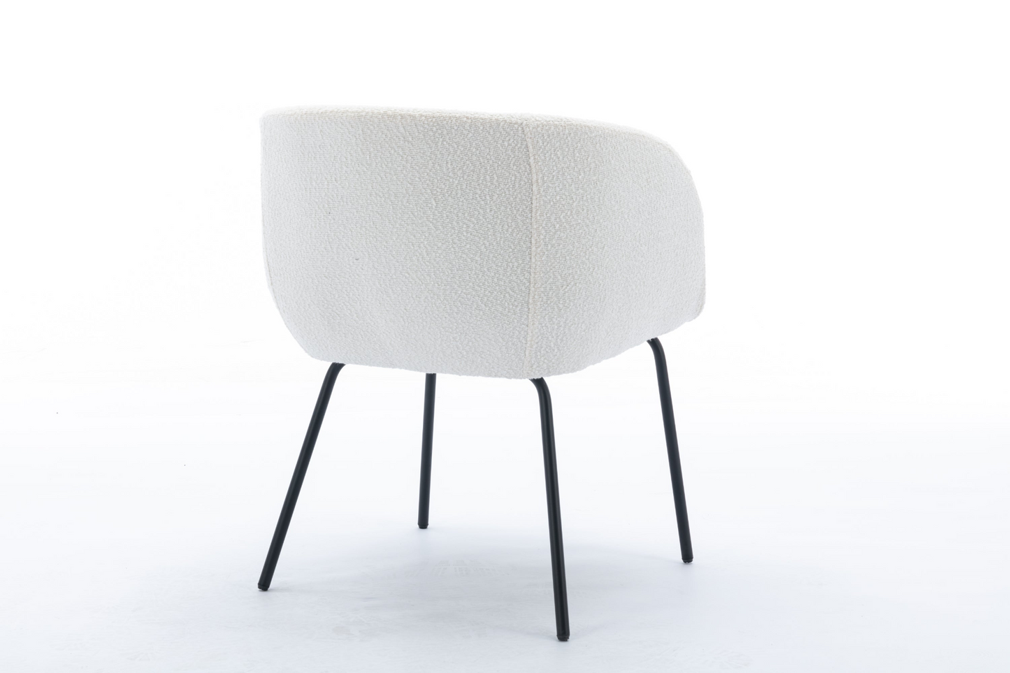 [product_type] | 039-Set of 1 Boucle Fabric Dining Chair With Black Metal Legs,Ivory | casafoyer.myshopify.com