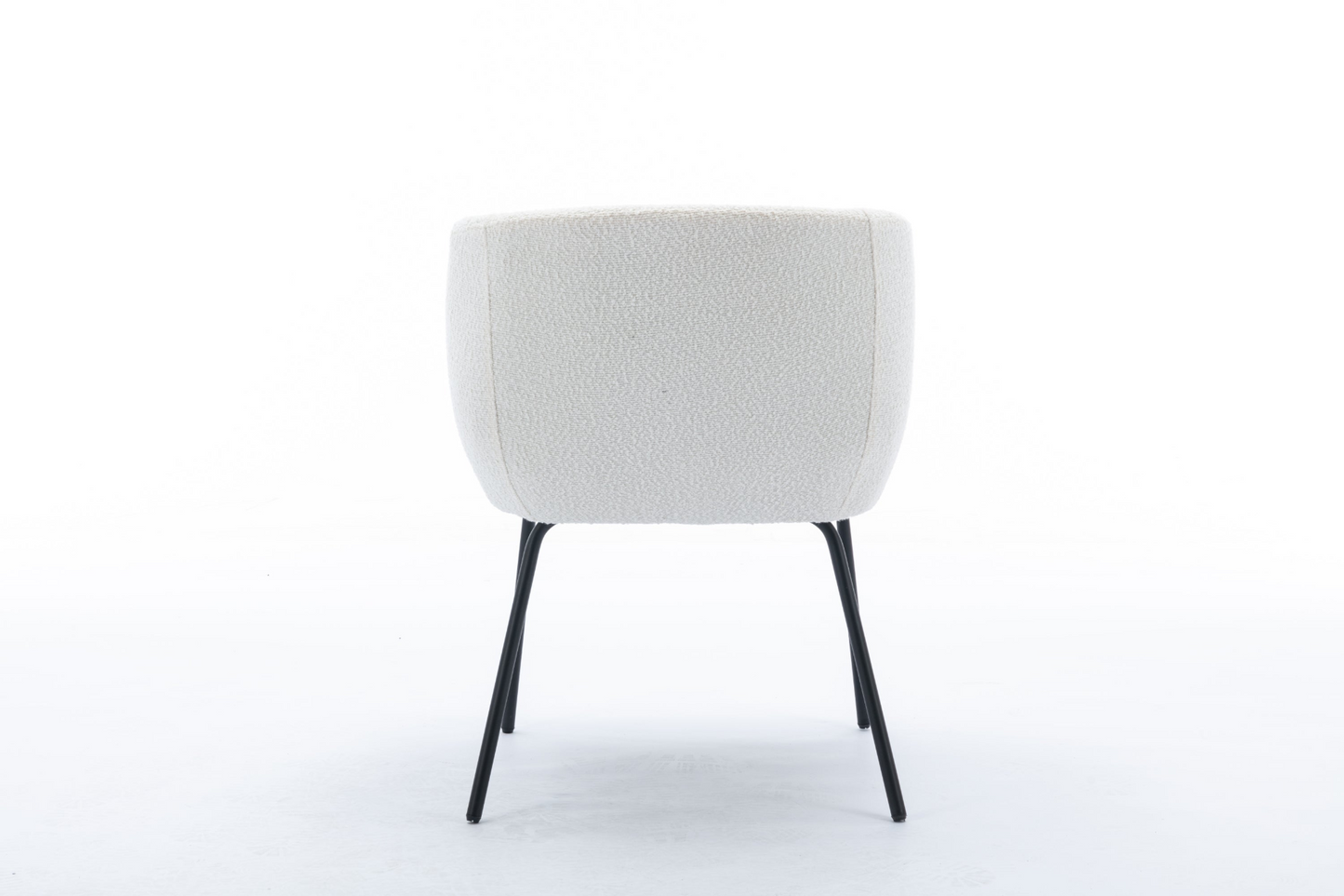 [product_type] | 039-Set of 1 Boucle Fabric Dining Chair With Black Metal Legs,Ivory | casafoyer.myshopify.com