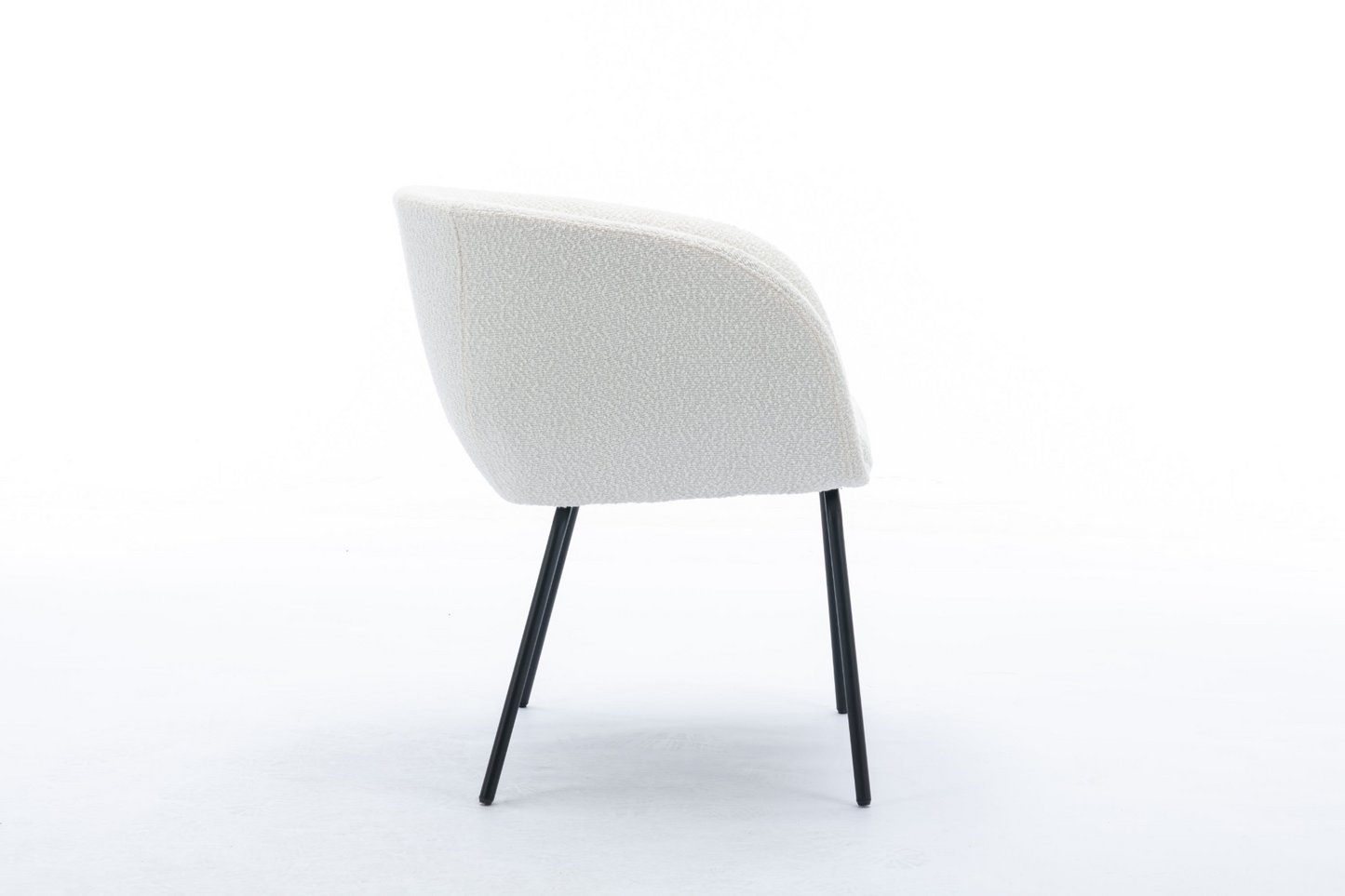 [product_type] | 039-Set of 1 Boucle Fabric Dining Chair With Black Metal Legs,Ivory | casafoyer.myshopify.com