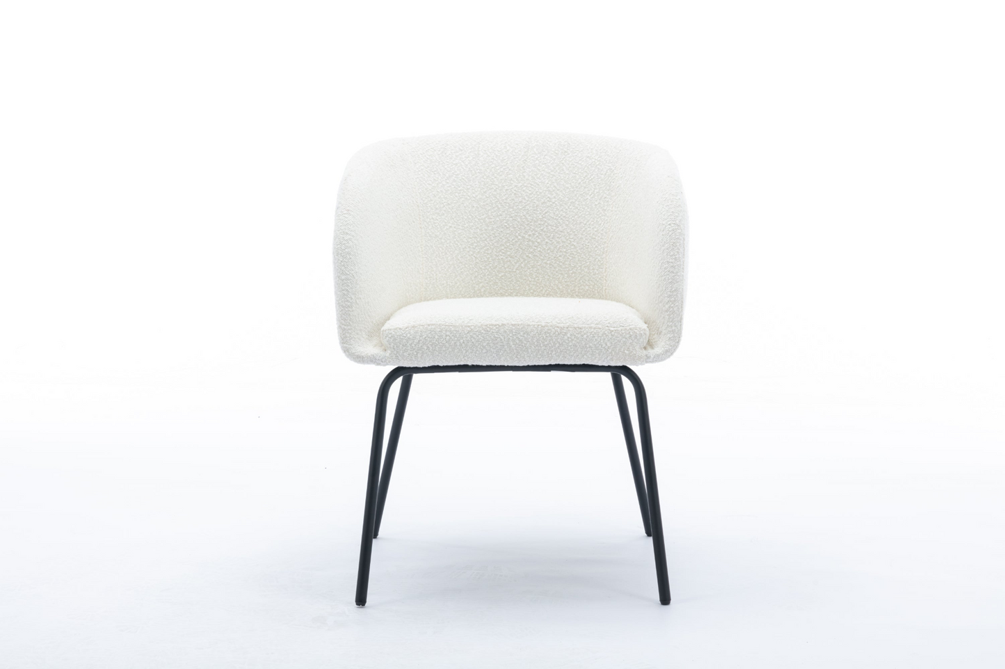 [product_type] | 039-Set of 1 Boucle Fabric Dining Chair With Black Metal Legs,Ivory | casafoyer.myshopify.com