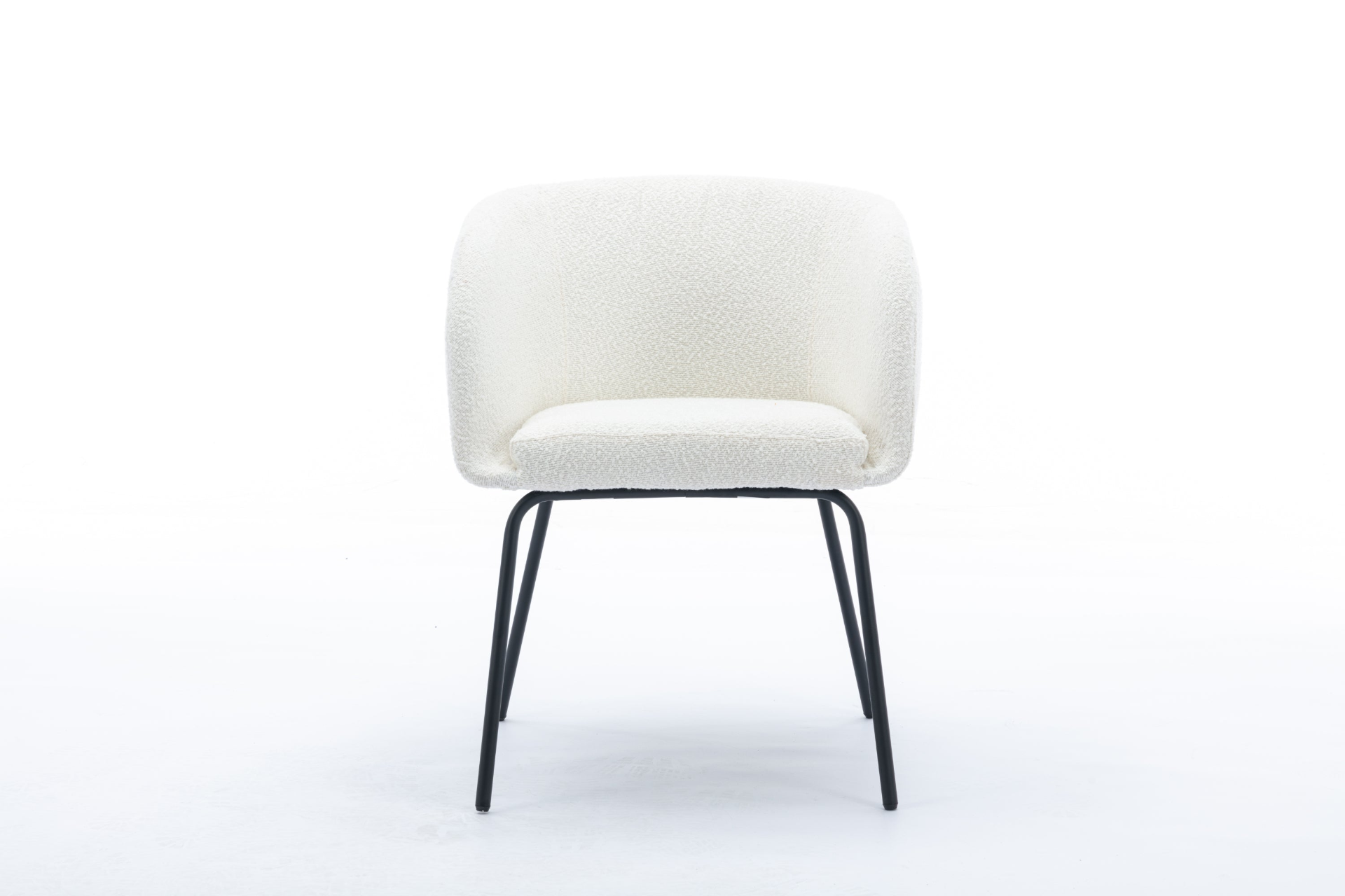 [product_type] | 039-Set of 1 Boucle Fabric Dining Chair With Black Metal Legs,Ivory | casafoyer.myshopify.com