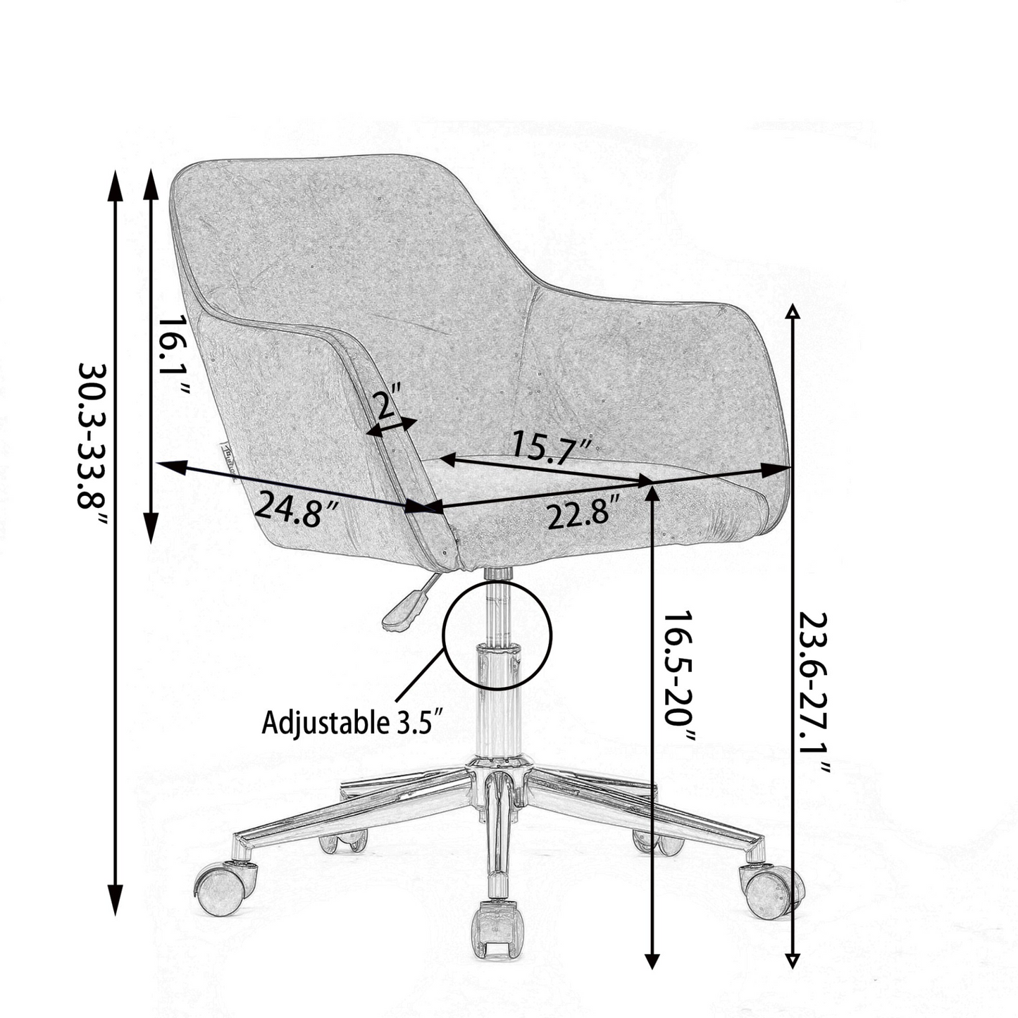 Sofa & Chair sets | Modern Teddy Fabric Material Adjustable Height 360 Revolving Home Office Chair With Gold Metal Legs And Universal Wheel - White | casafoyer.myshopify.com