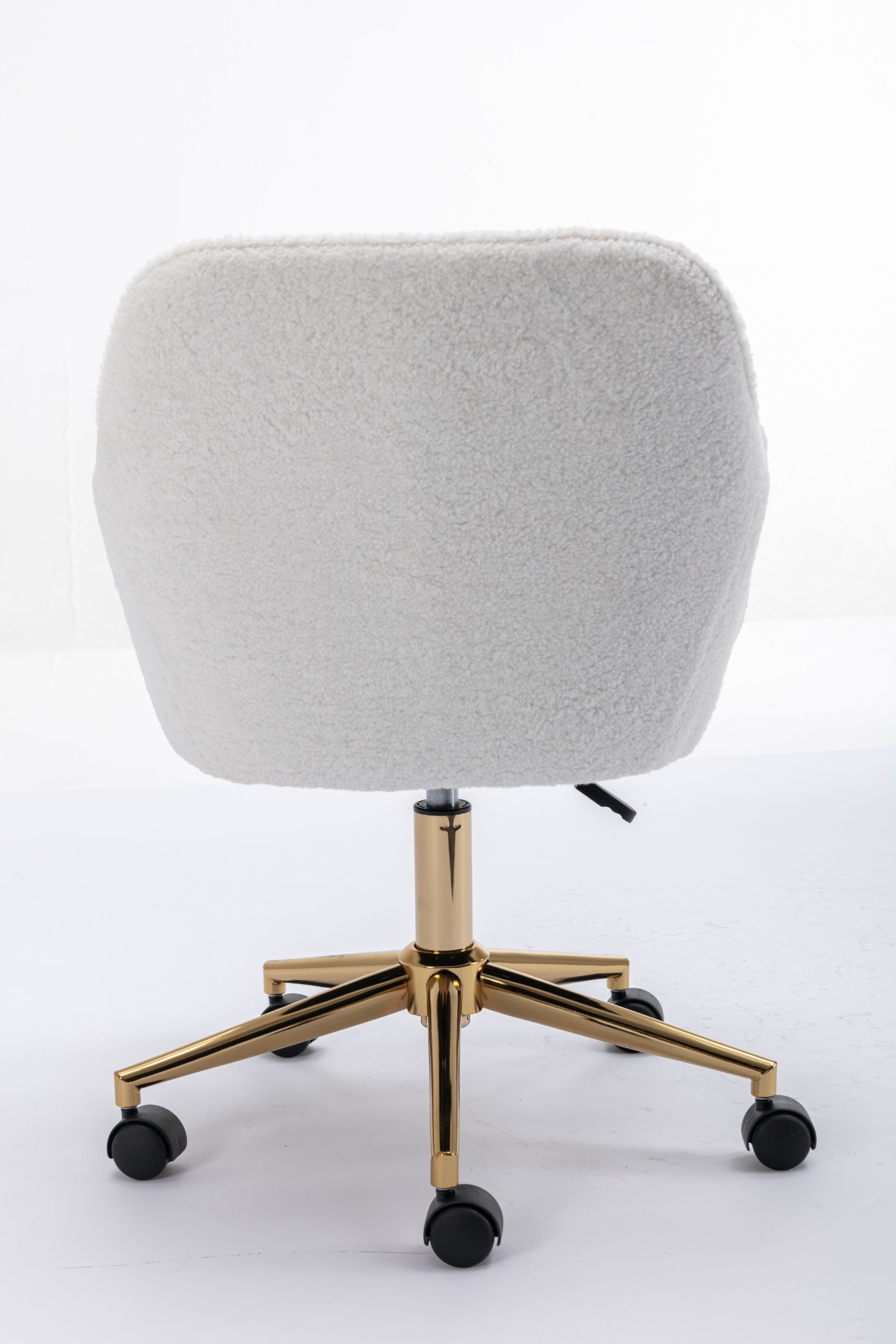 Sofa & Chair sets | Modern Teddy Fabric Material Adjustable Height 360 Revolving Home Office Chair With Gold Metal Legs And Universal Wheel - White | casafoyer.myshopify.com