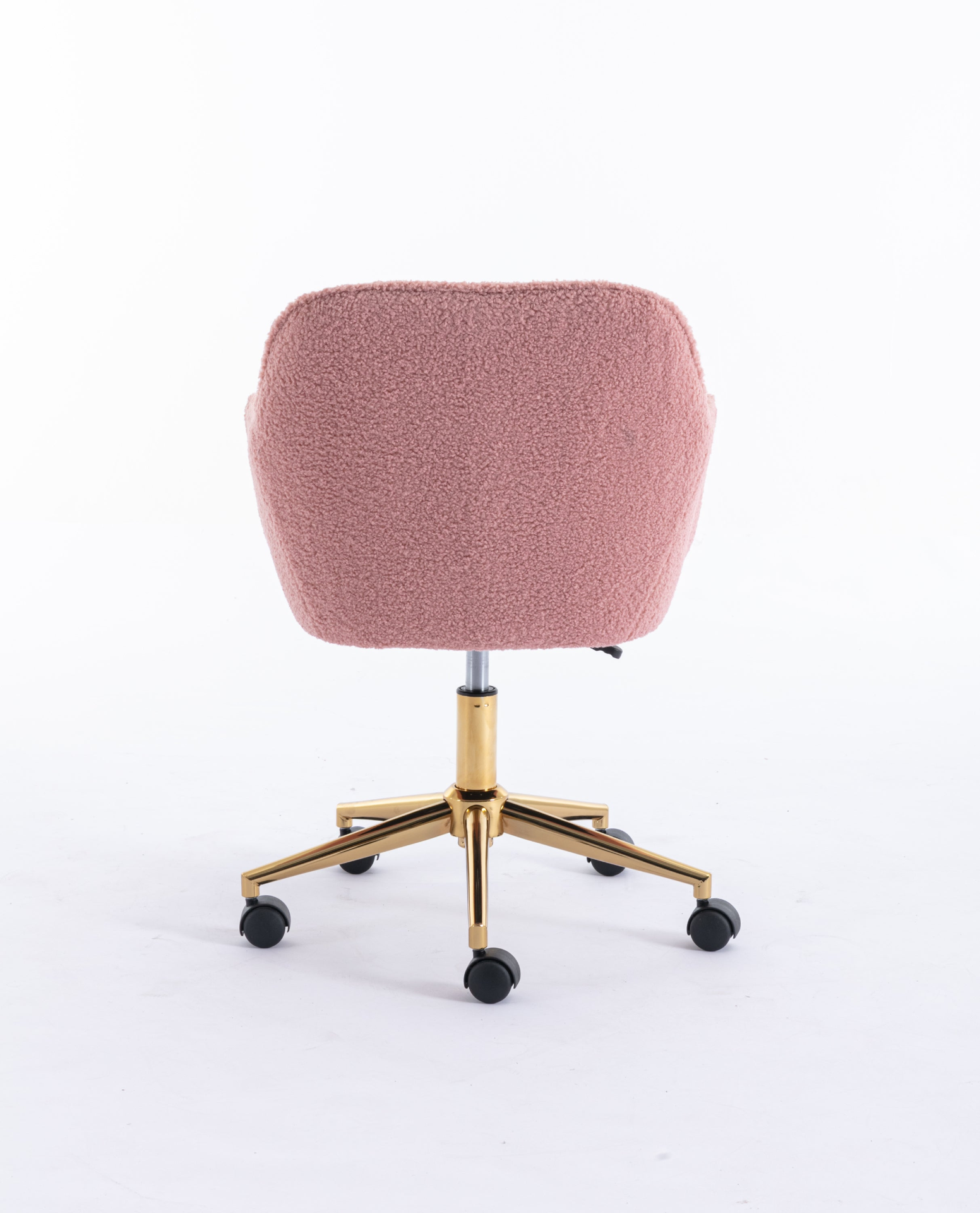 Sofa & Chair sets | Modern Teddy Fabric Material Adjustable Height 360 Revolving Home Office Chair With Gold Metal Legs And Universal Wheel For Indoor,Pink | casafoyer.myshopify.com